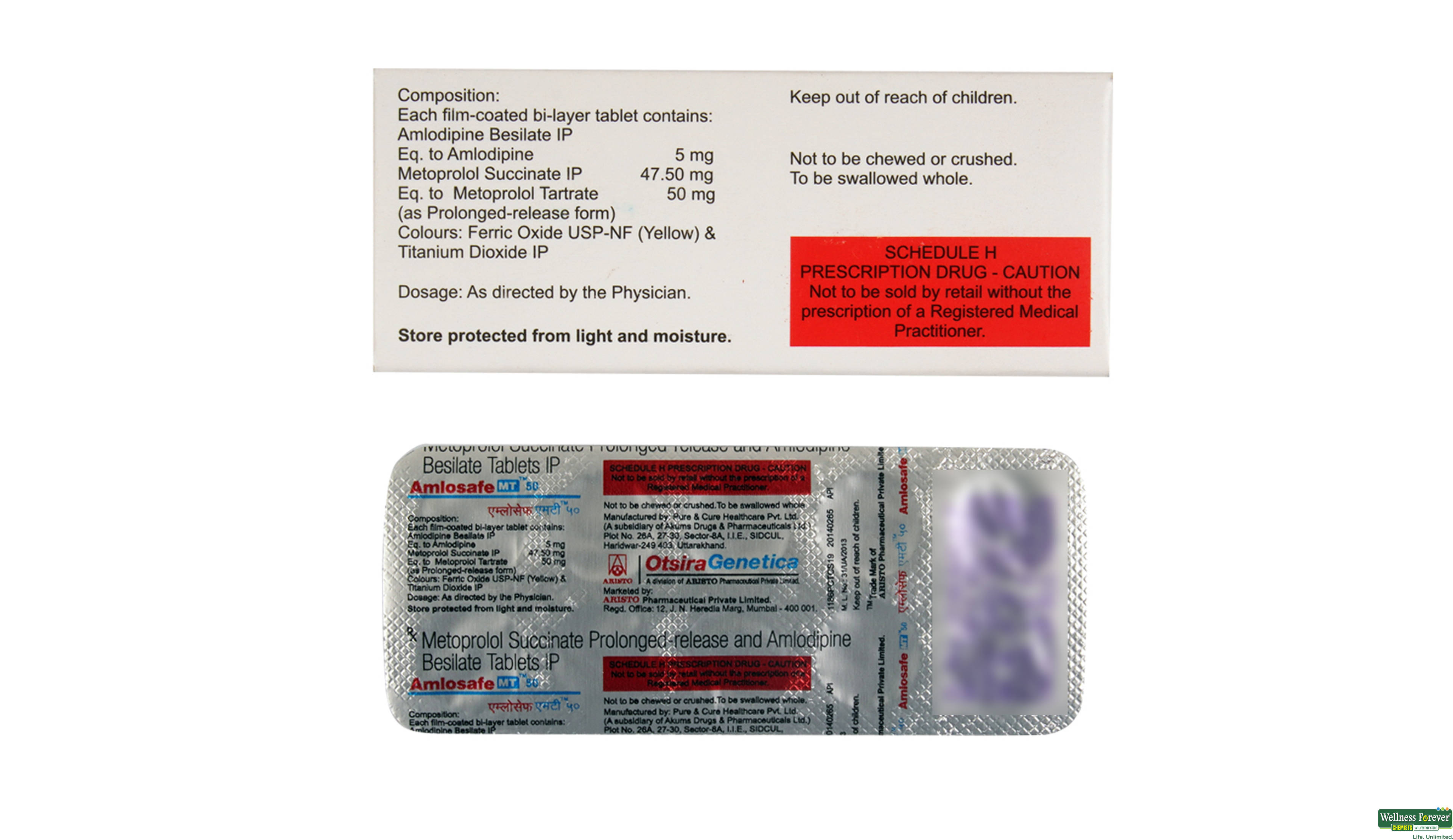 AMLOSAFE-MT 50MG 10TAB- 2, 10TAB, 