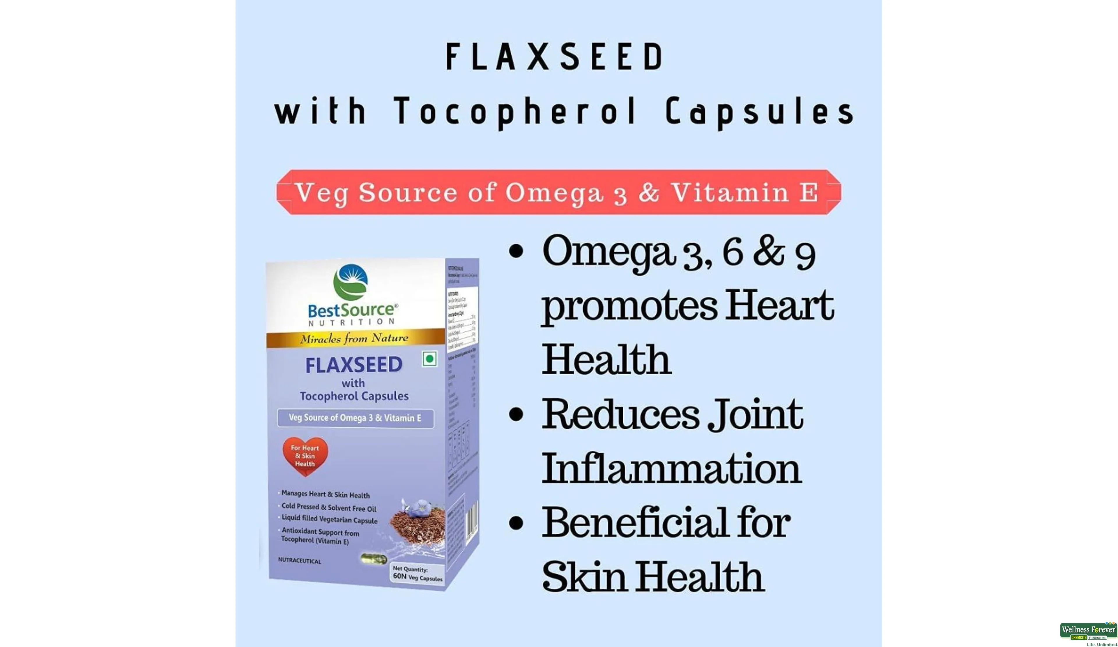 FLAXSEED WITH TOCOPHEROL 60CAP- 2, 60CAP, 