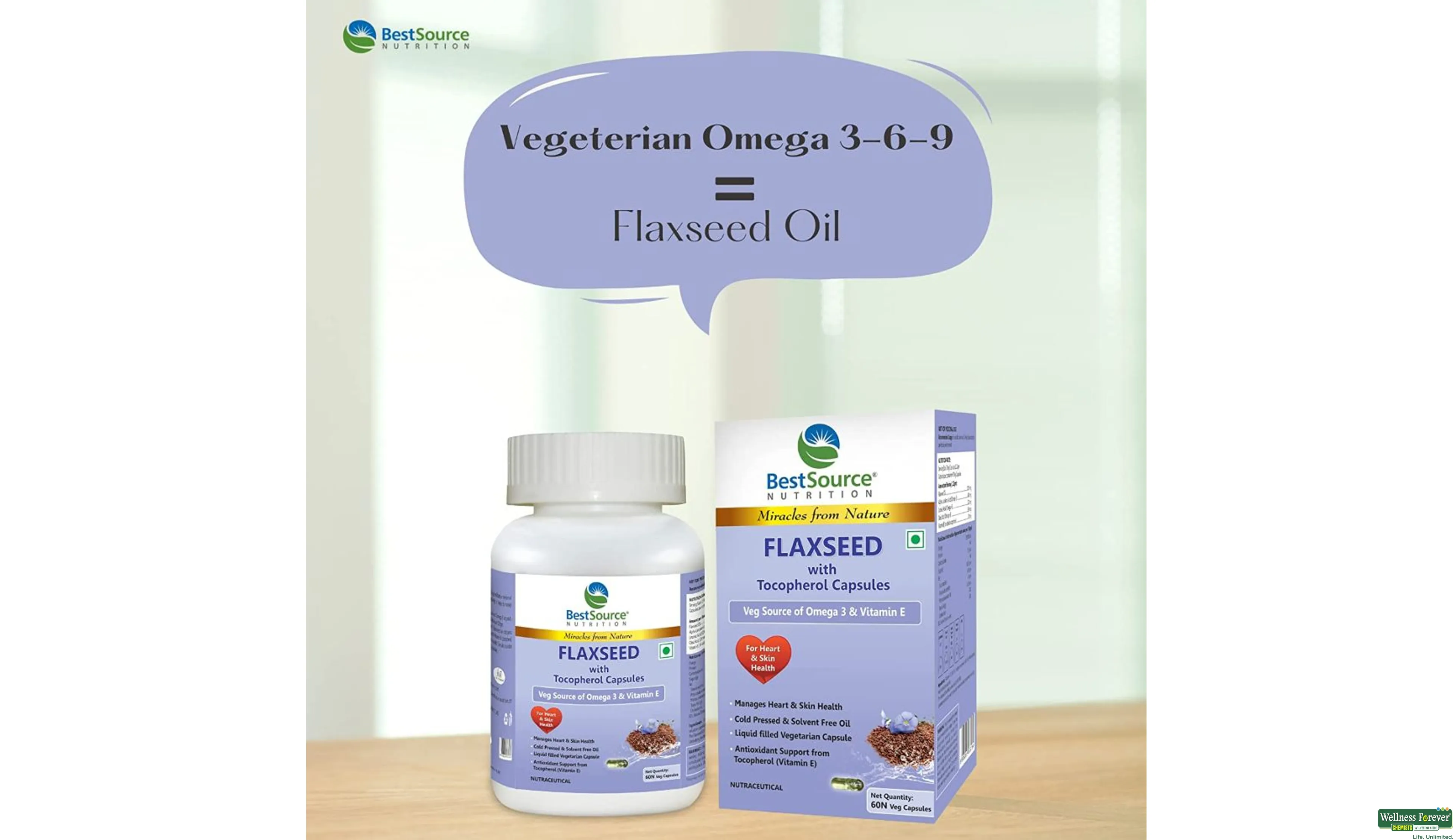 FLAXSEED WITH TOCOPHEROL 60CAP- 6, 60CAP, 