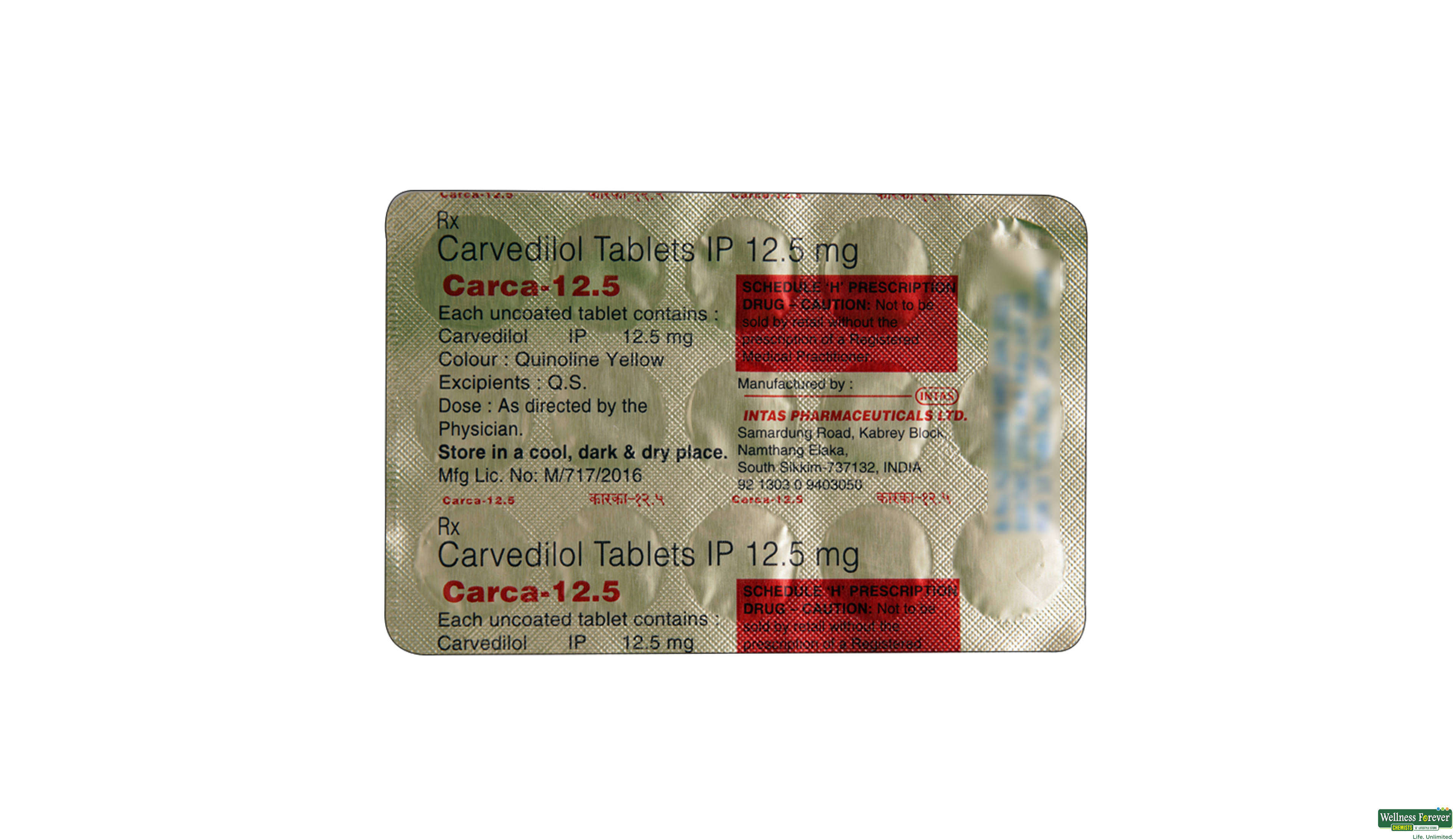CARCA 12.5MG 15TAB- 2, 15TAB, 