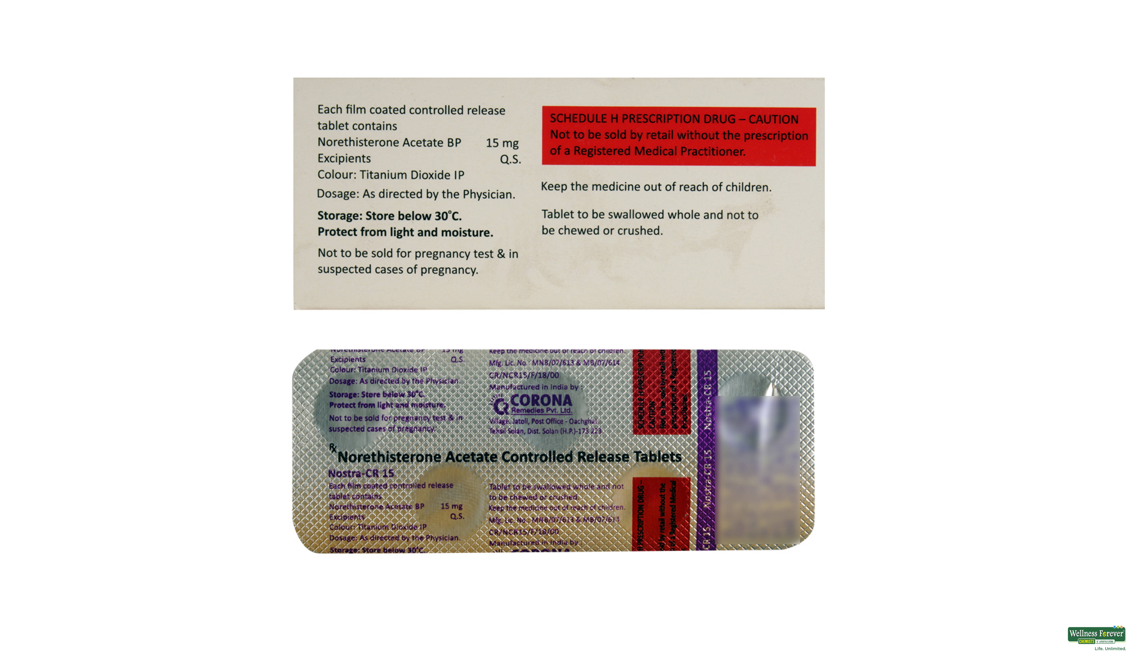 NOSTRA-CR 15MG 5TAB- 2, 5TAB, 