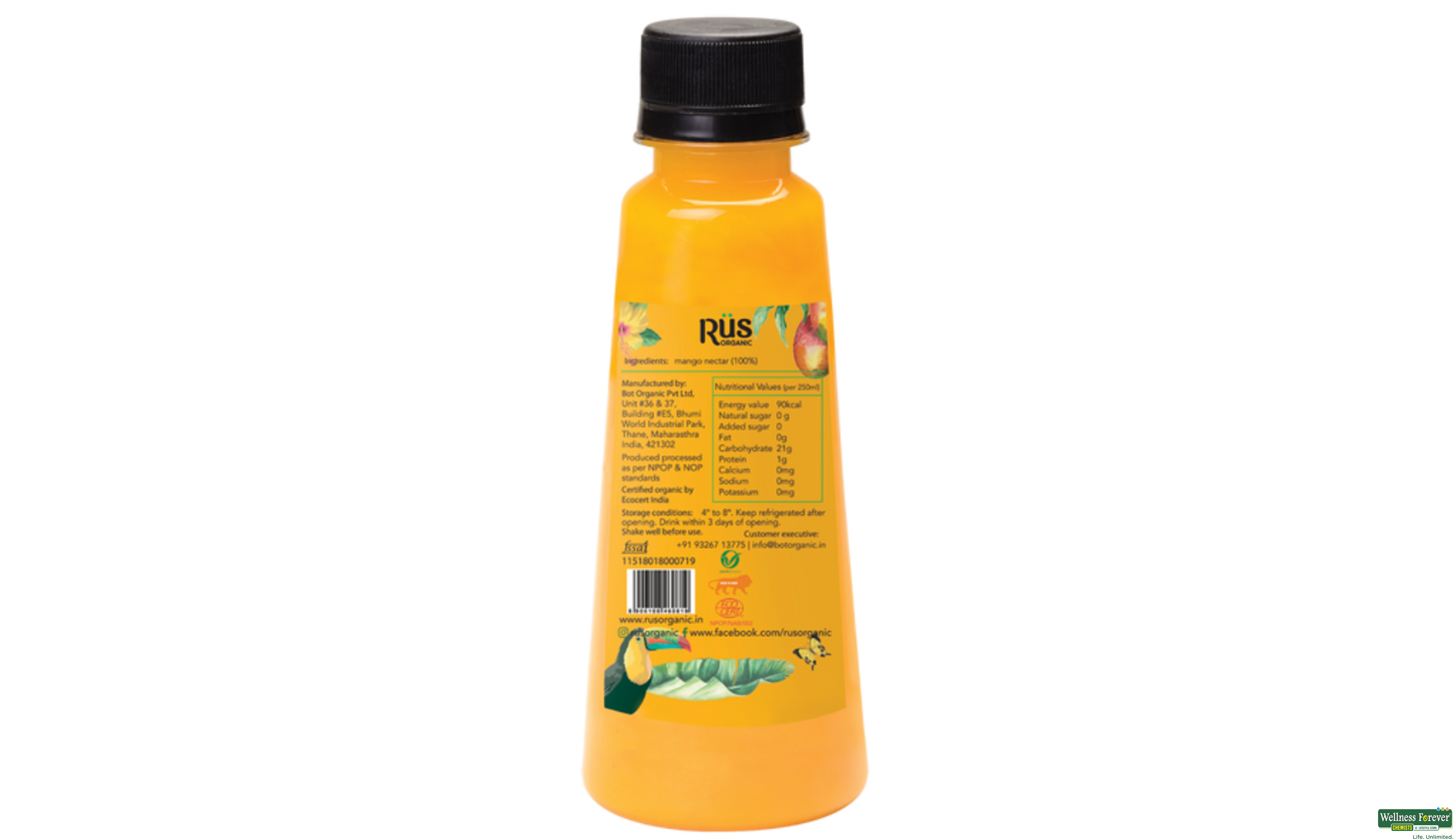Buy Rus Organic Mango Fruit Juice, 250 ml Online at Best Prices