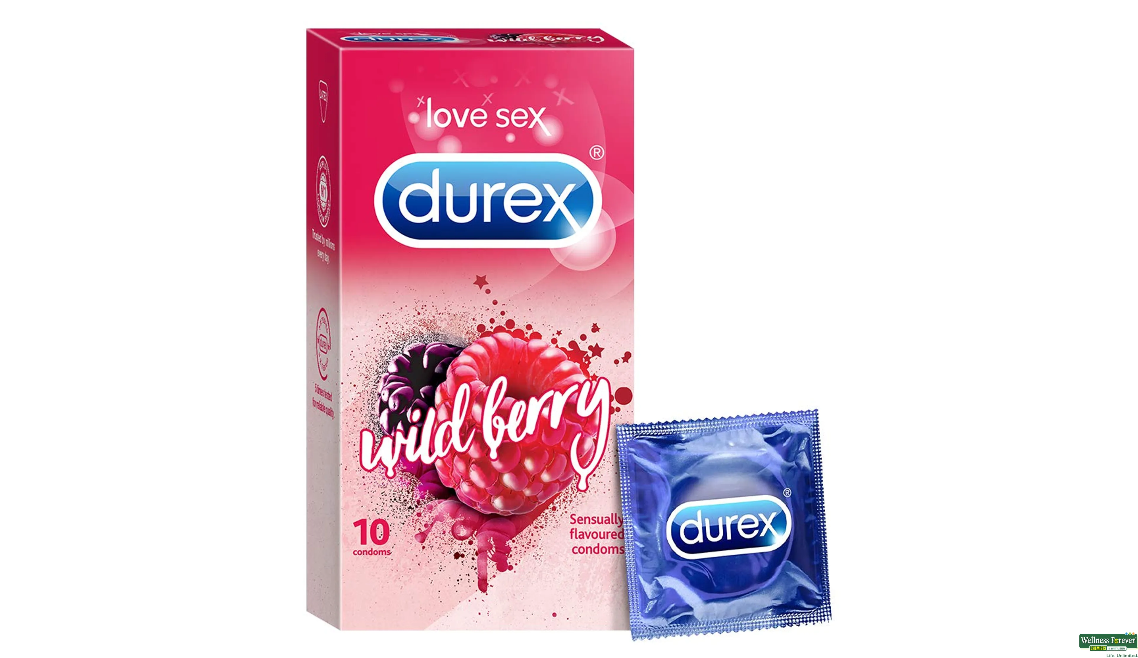 DUREX CONDOM WILDBERRY 10PC- 1, 10PC, 