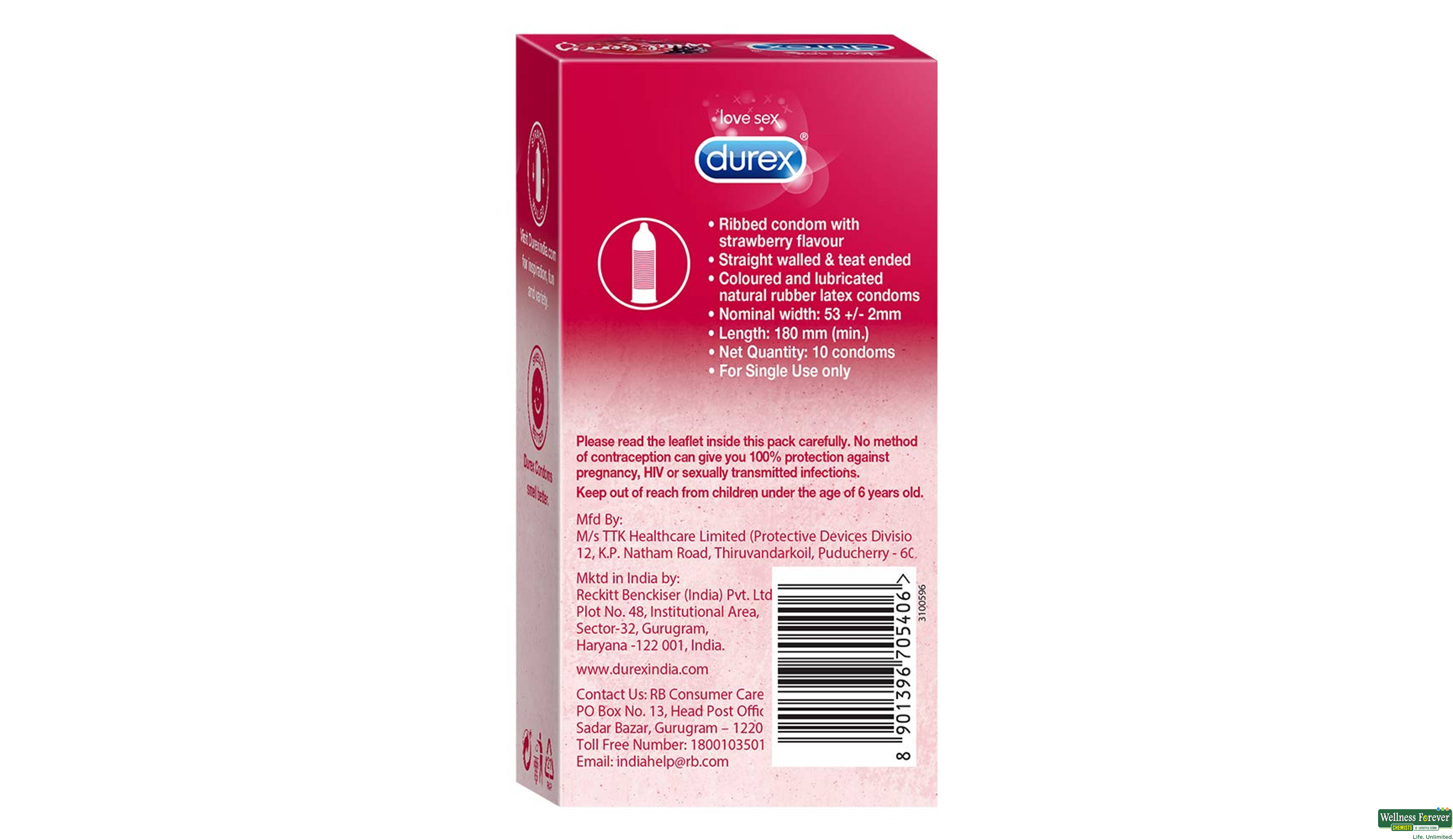 DUREX CONDOM WILDBERRY 10PC- 6, 10PC, 