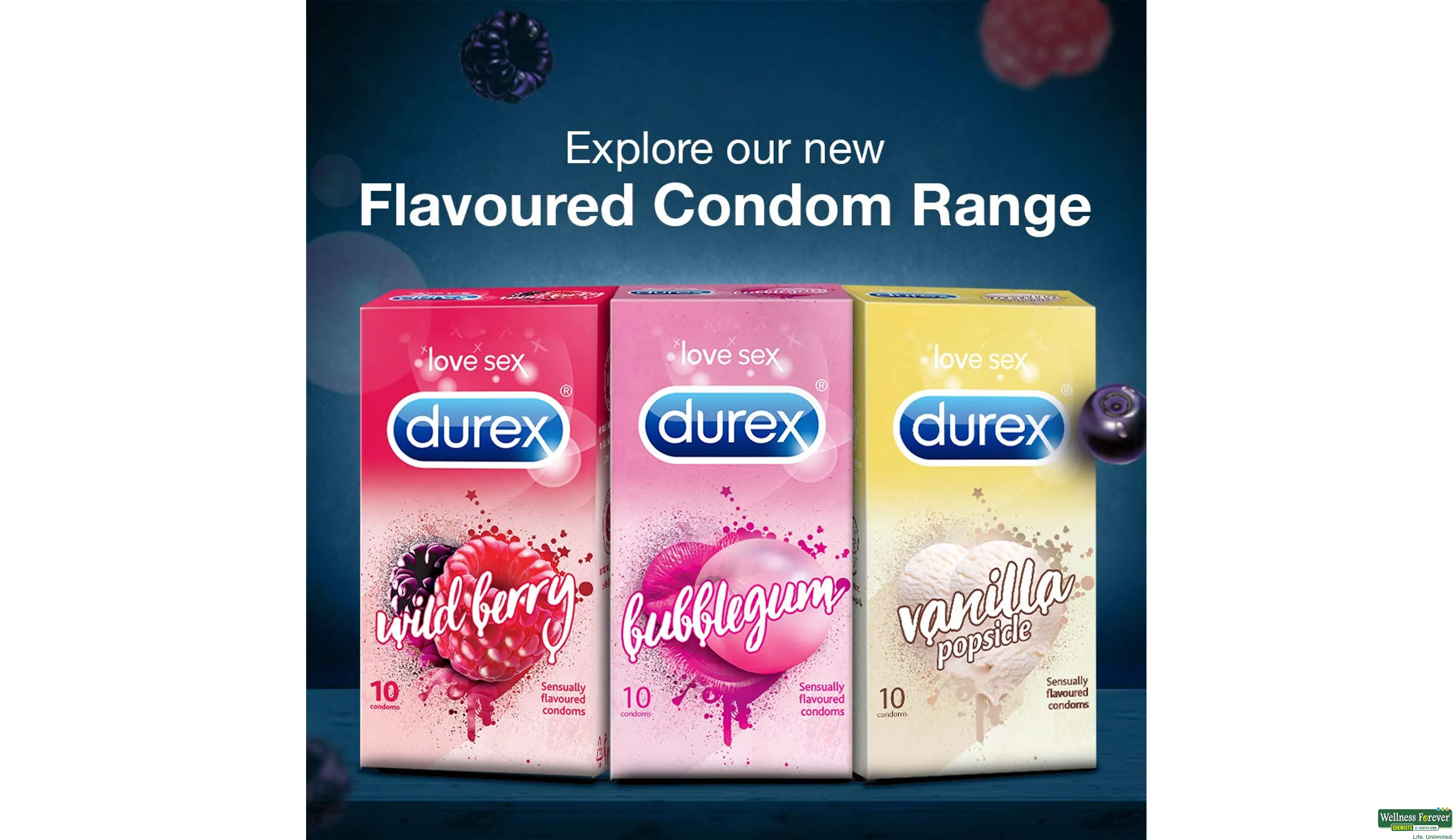 DUREX CONDOM WILDBERRY 10PC- 7, 10PC, 