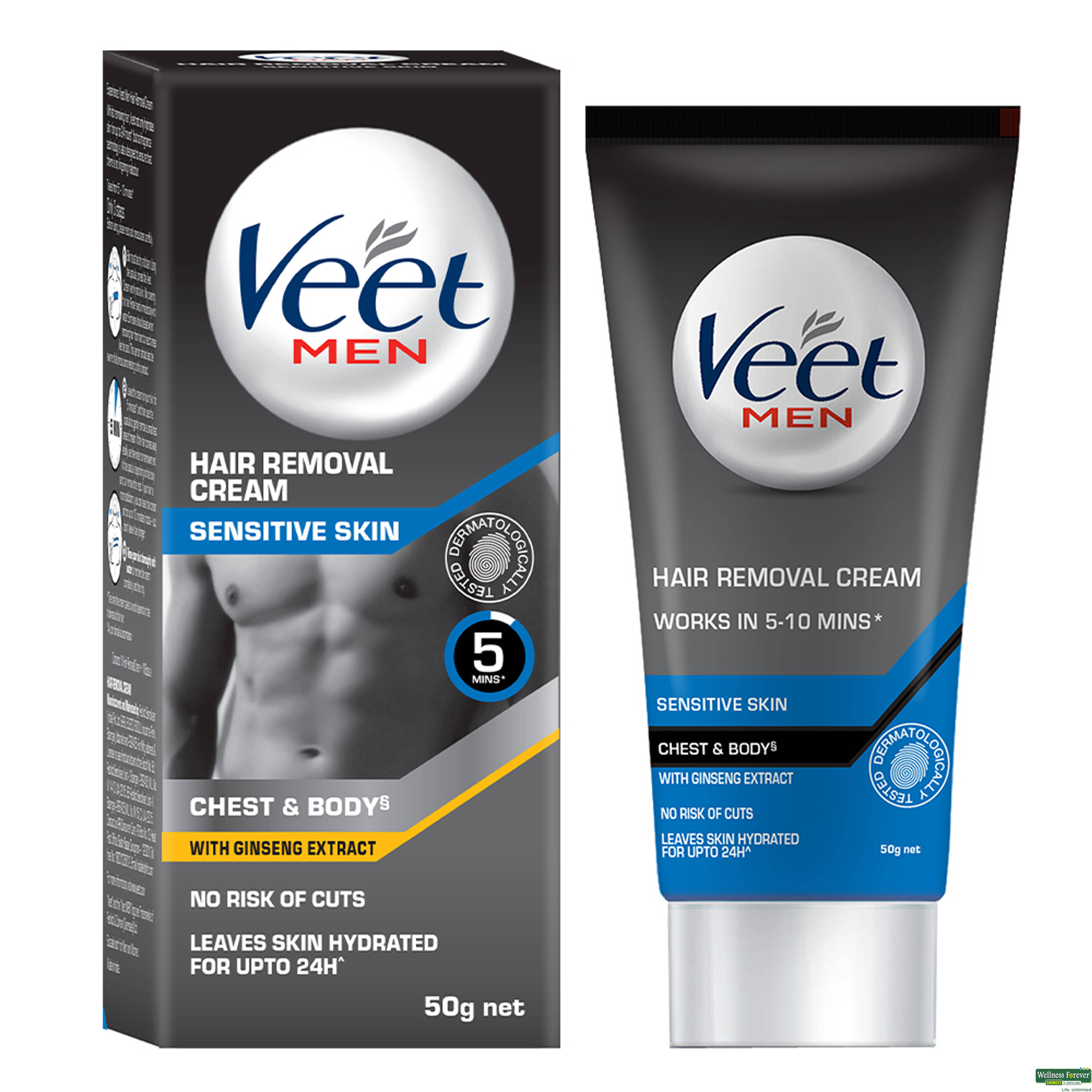 Veet Hair Removal Cream for Men, Sensitive Skin, 50 g-image