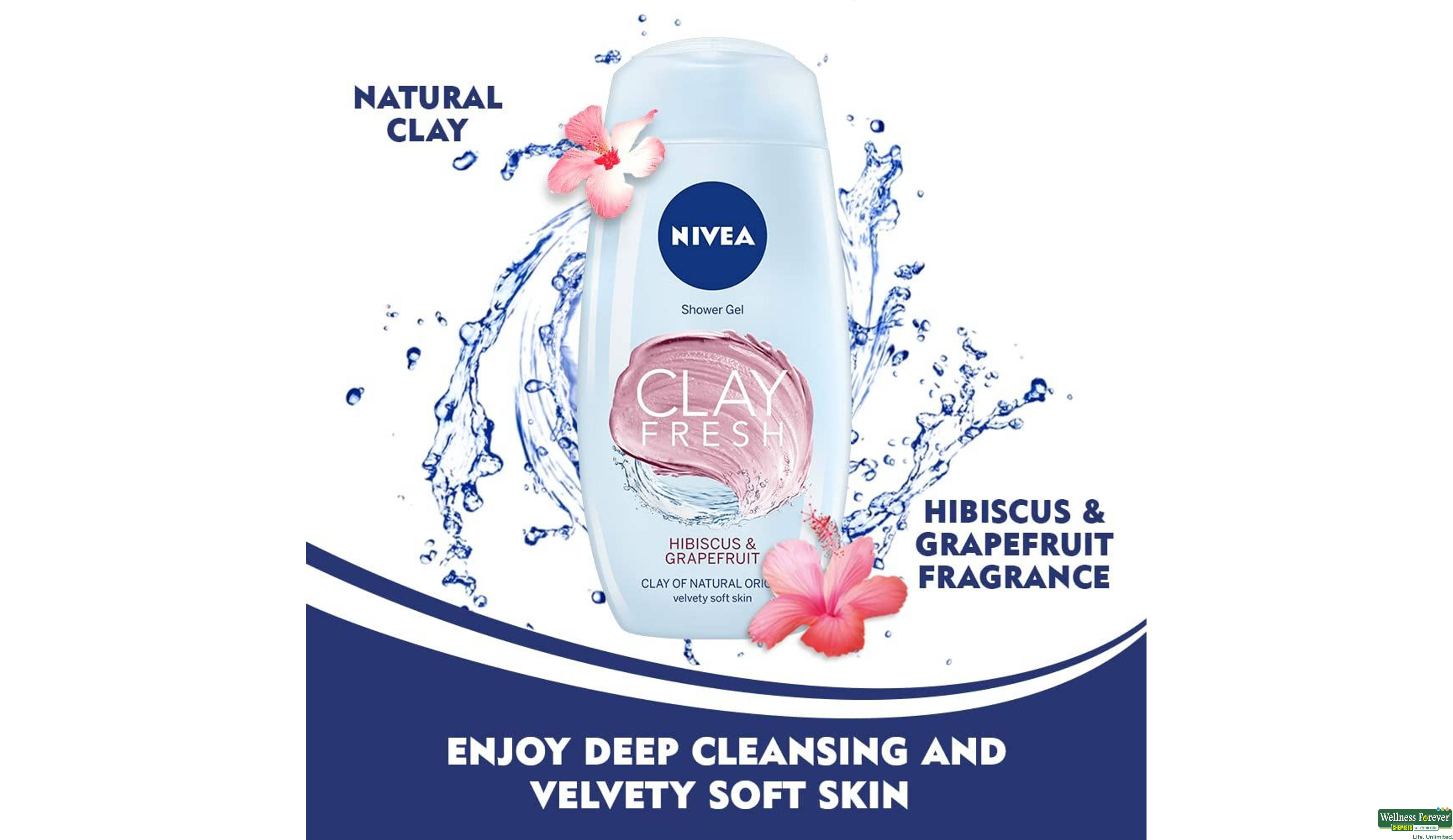 NIVEA S/GEL CLAY HIBICUS GRAPE 250ML- 3, 250ML, 