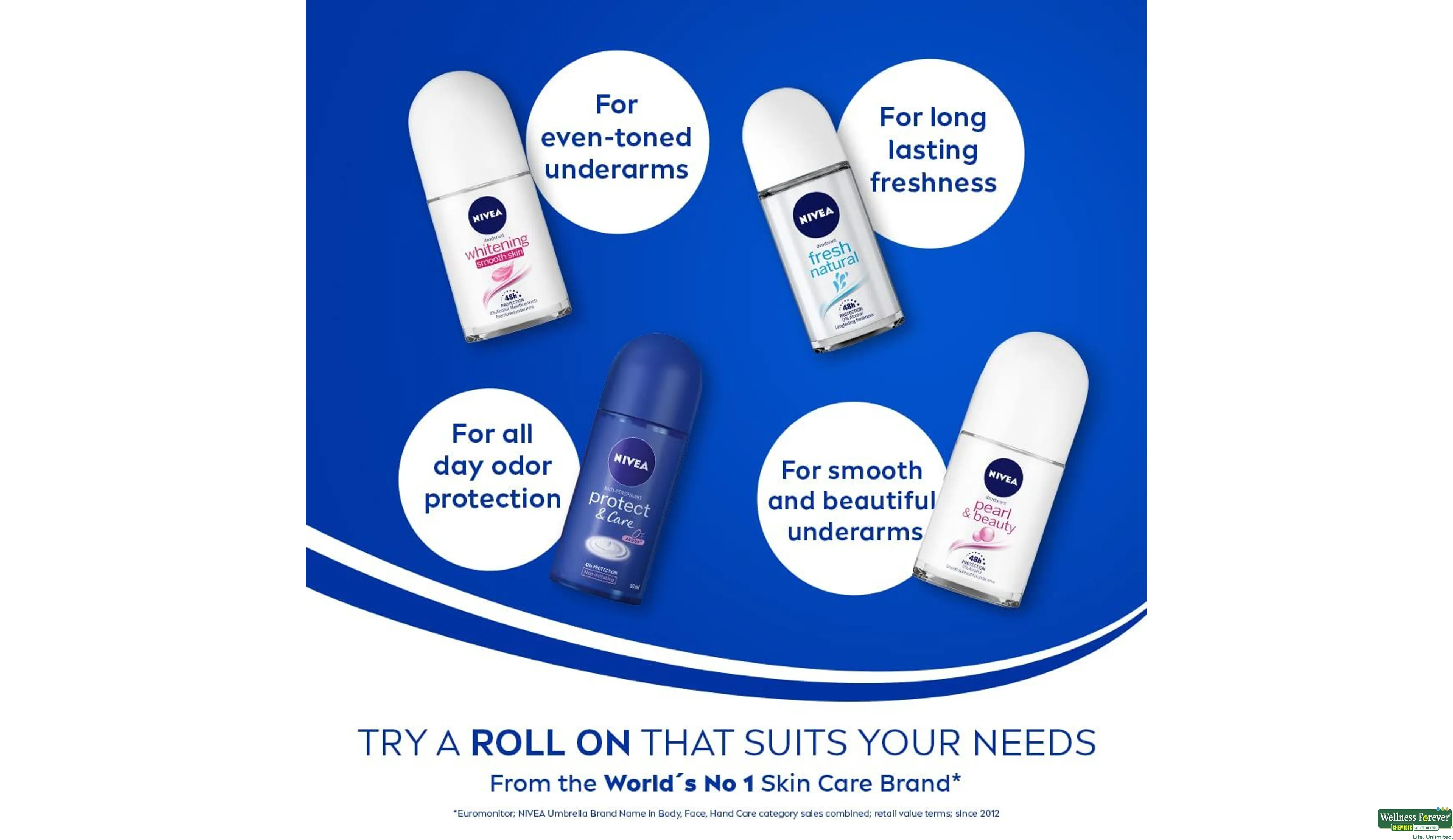 NIVEA ROLLON WHITENING SENSITIVE 50ML- 6, 50ML, 