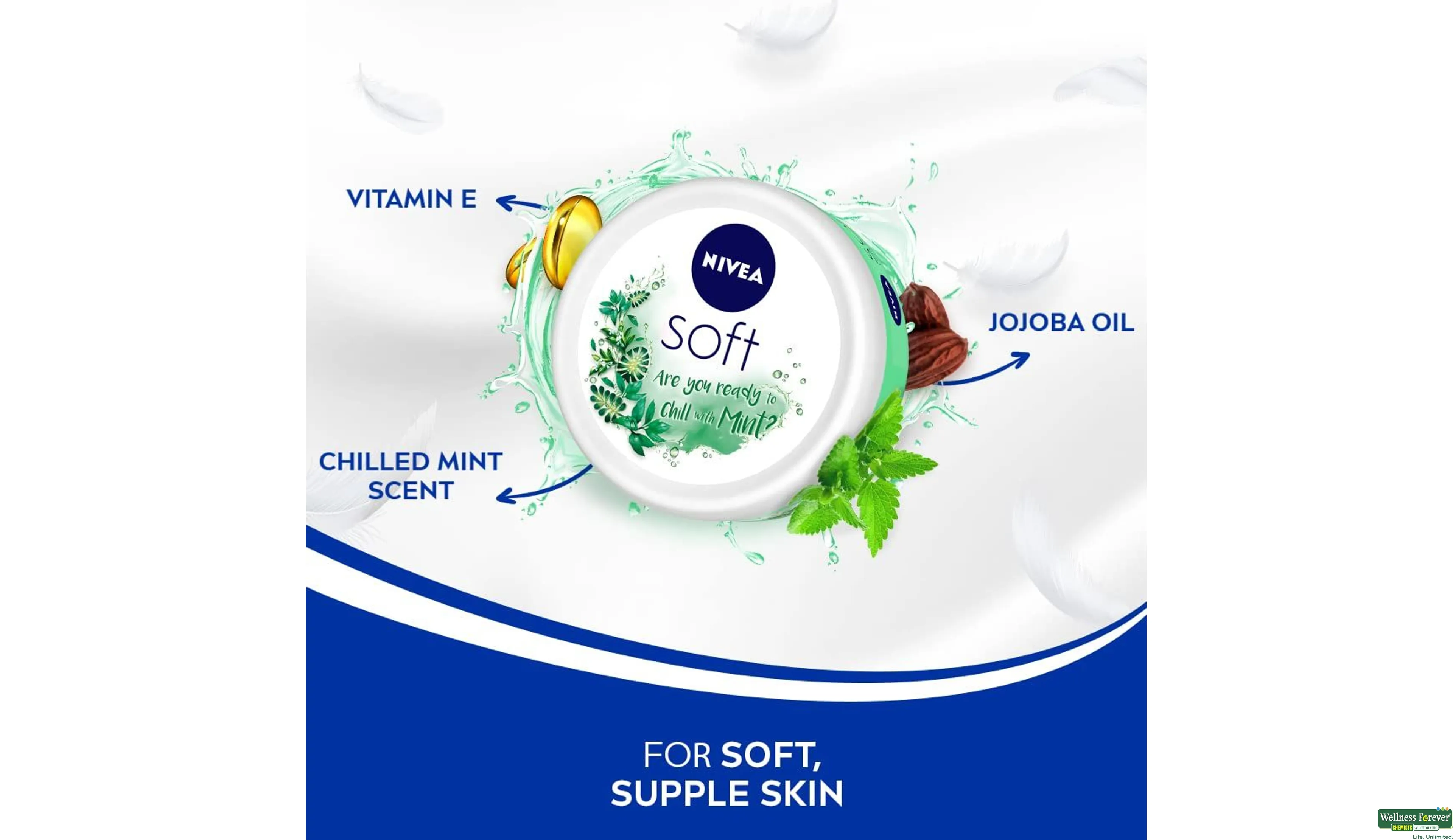 NIVEA CRM SOFT CHILLED MINT 100ML- 4, 100ML, 