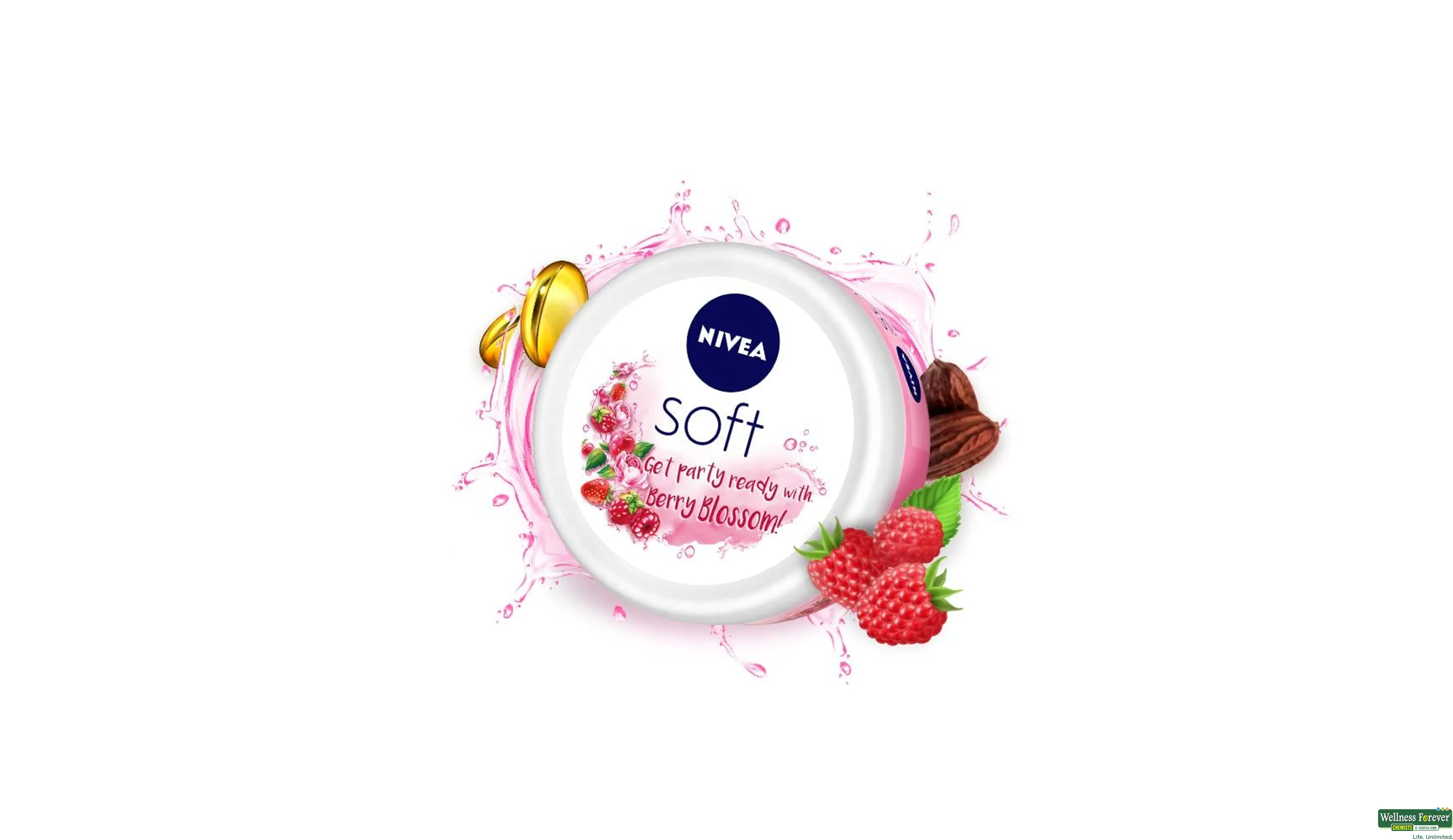 NIVEA CRM SOFT BERRY BLOSSOM 100ML- 2, 100ML, 