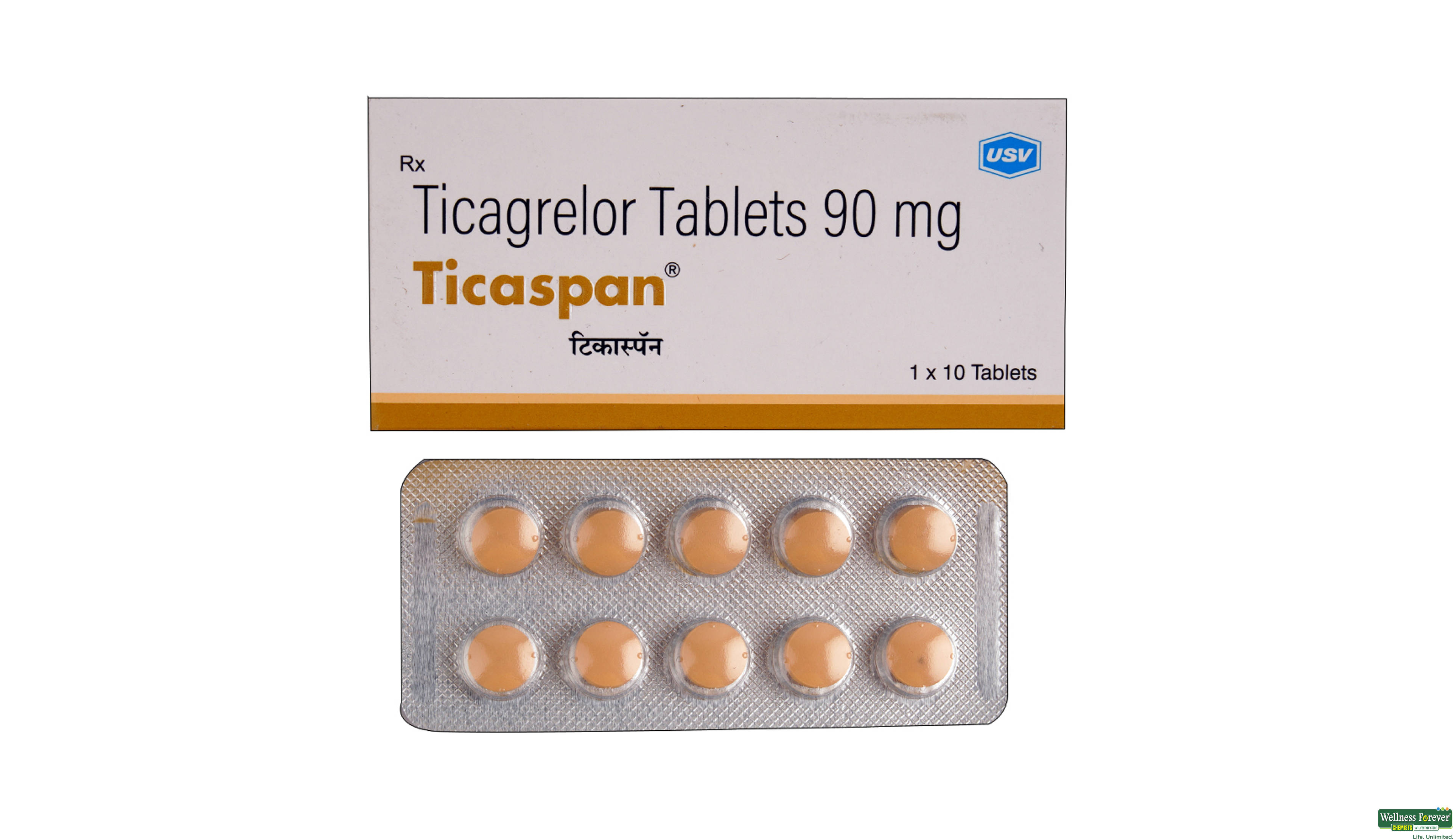 TICASPAN 90MG 10TAB- 1, 10TAB, 