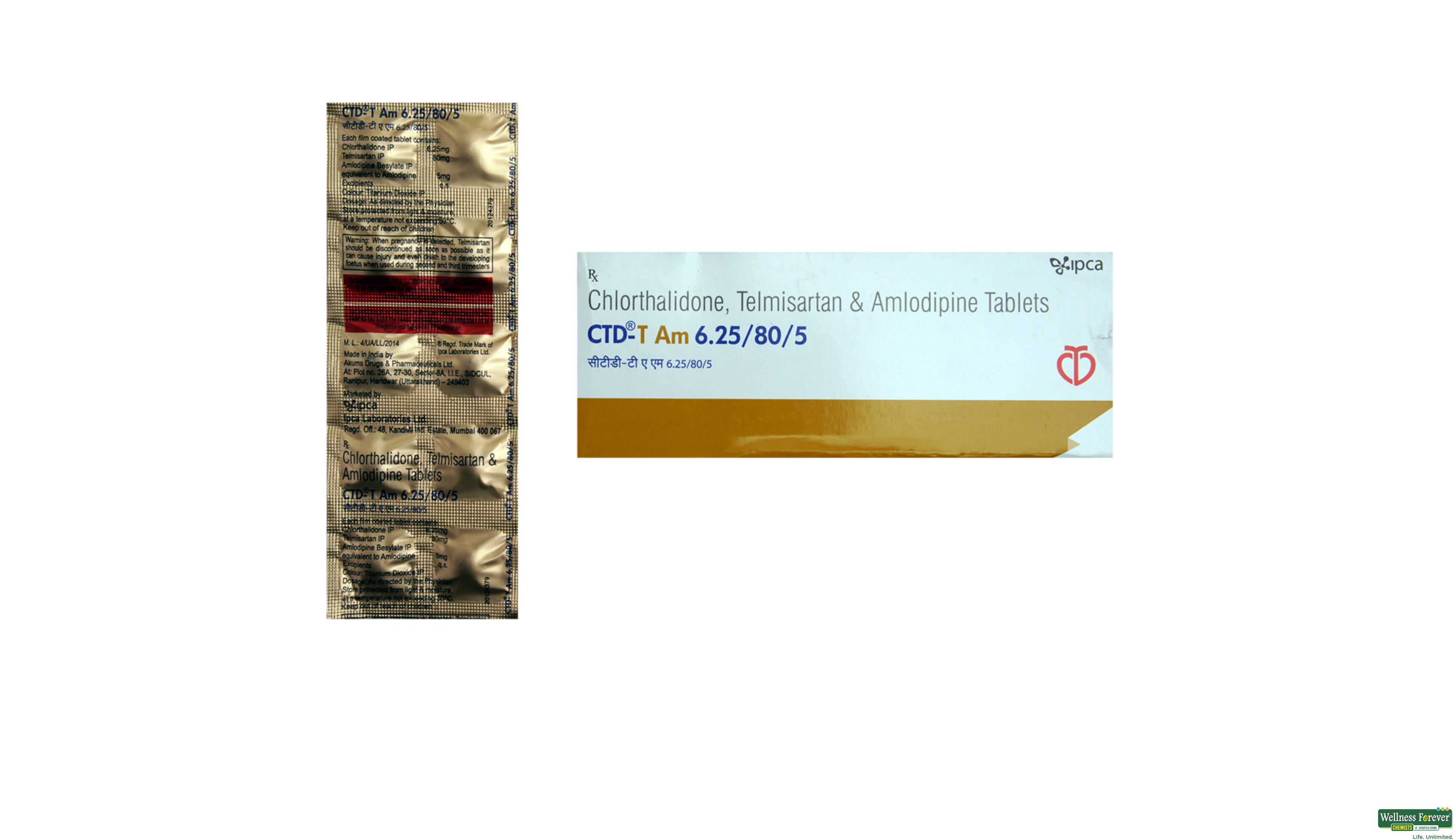CTD-T AM 6.25/80/5MG 10TAB- 1, 10TAB, 