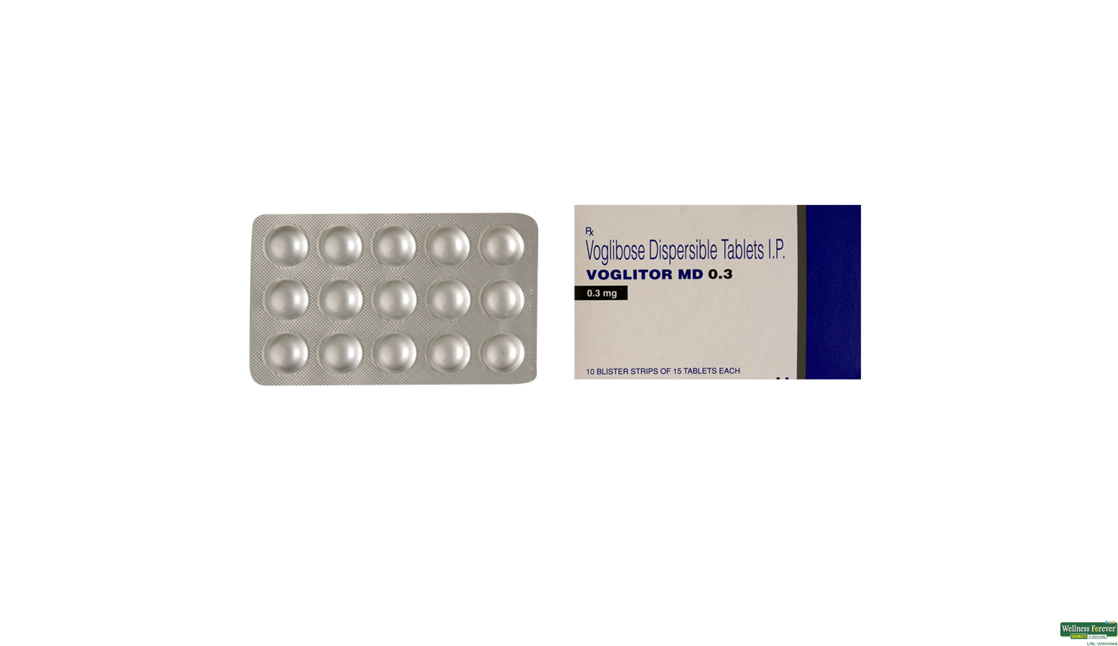 VOGLITOR-MD 0.3MG 15TAB- 1, 15TAB, 