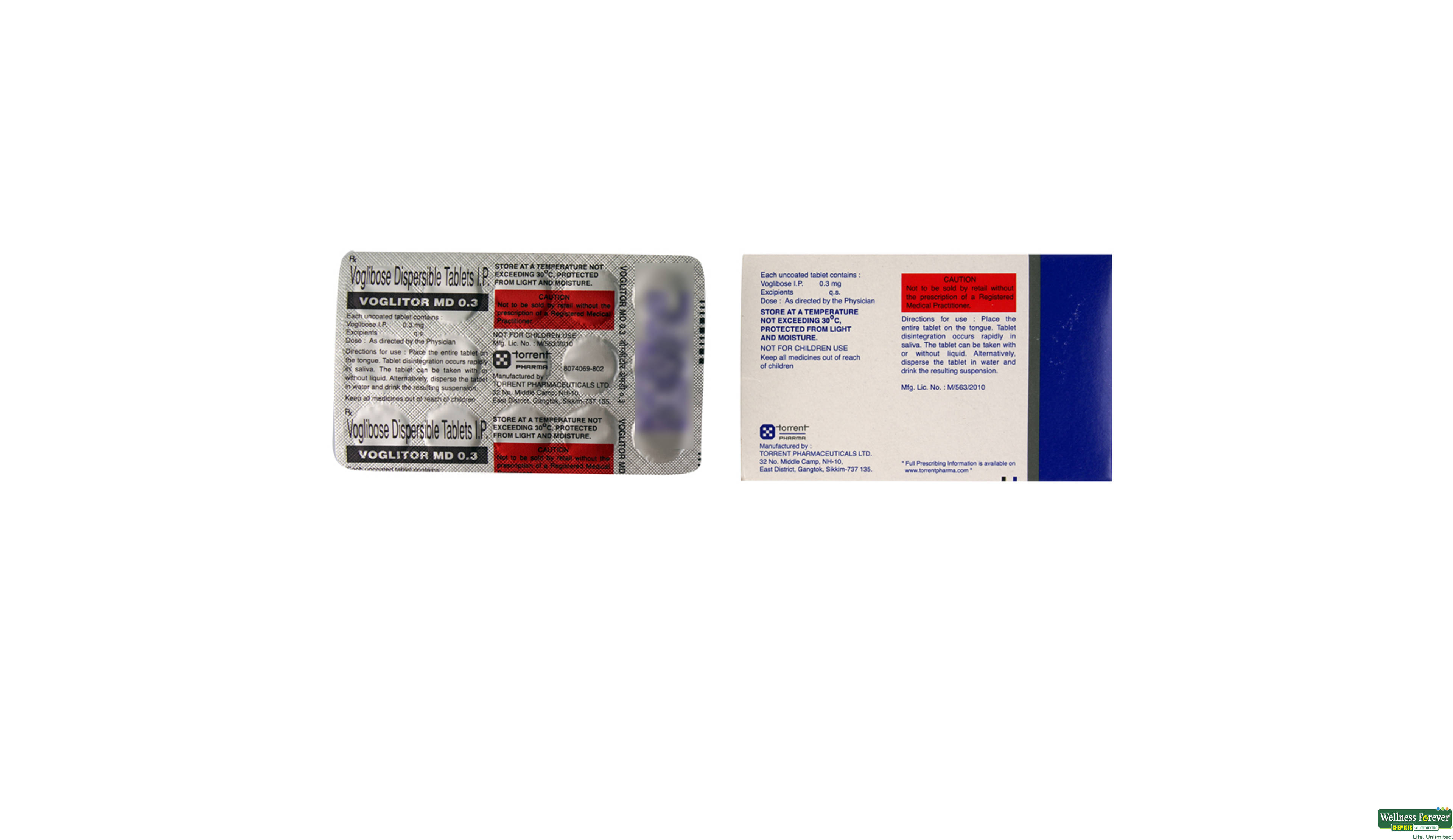VOGLITOR-MD 0.3MG 15TAB- 2, 15TAB, 