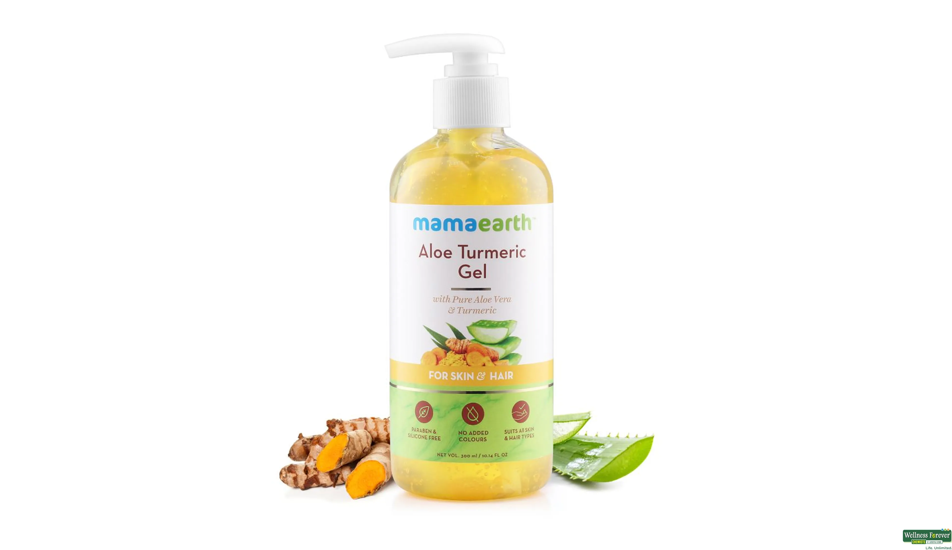 MAMAEARTH ALOE TURMERIC GEL 300ML- 1, 300ML, 