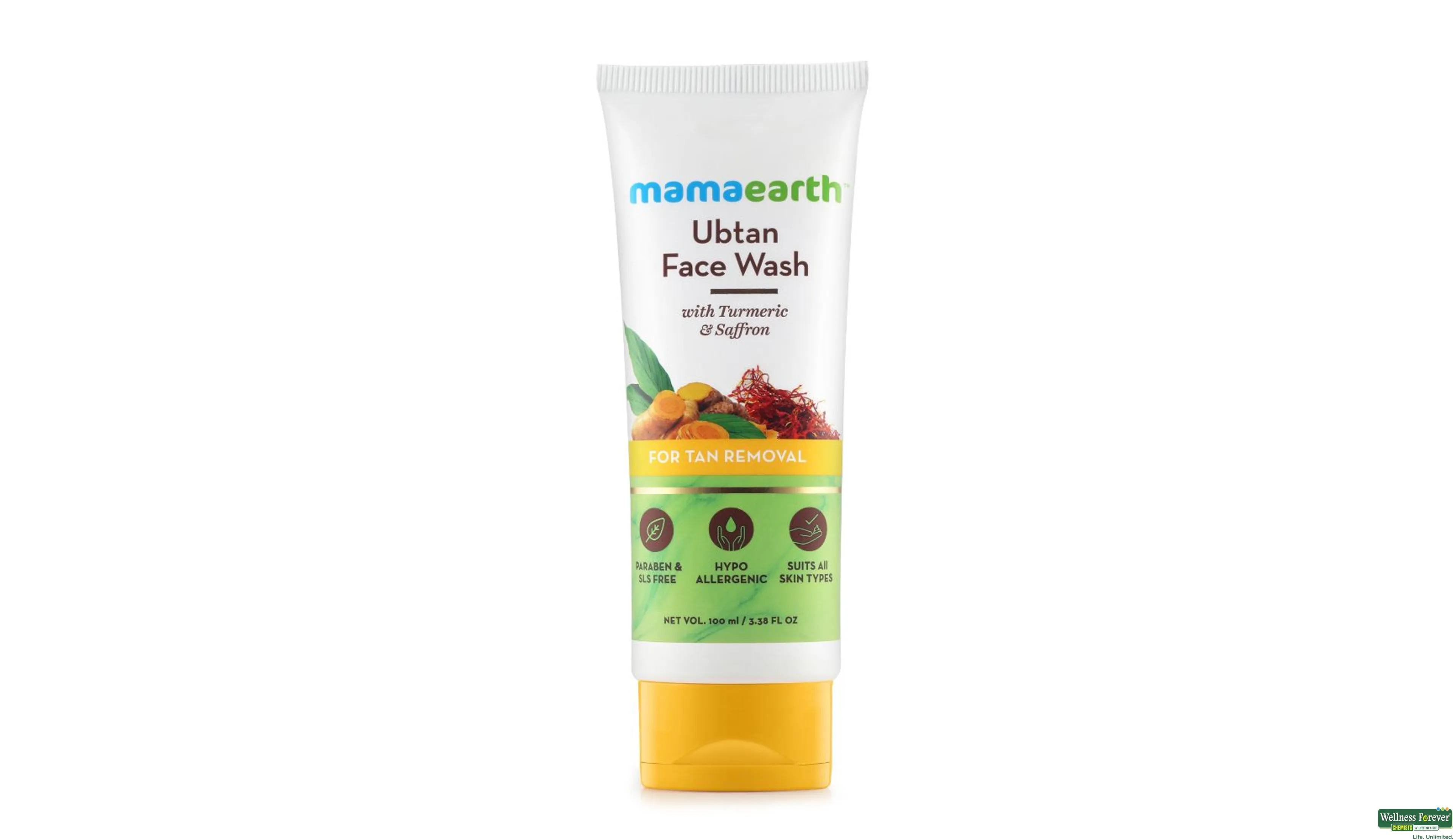 MAMAEARTH F/WASH TURMERIC &SAFFRON 100ML- 1, 100ML, 