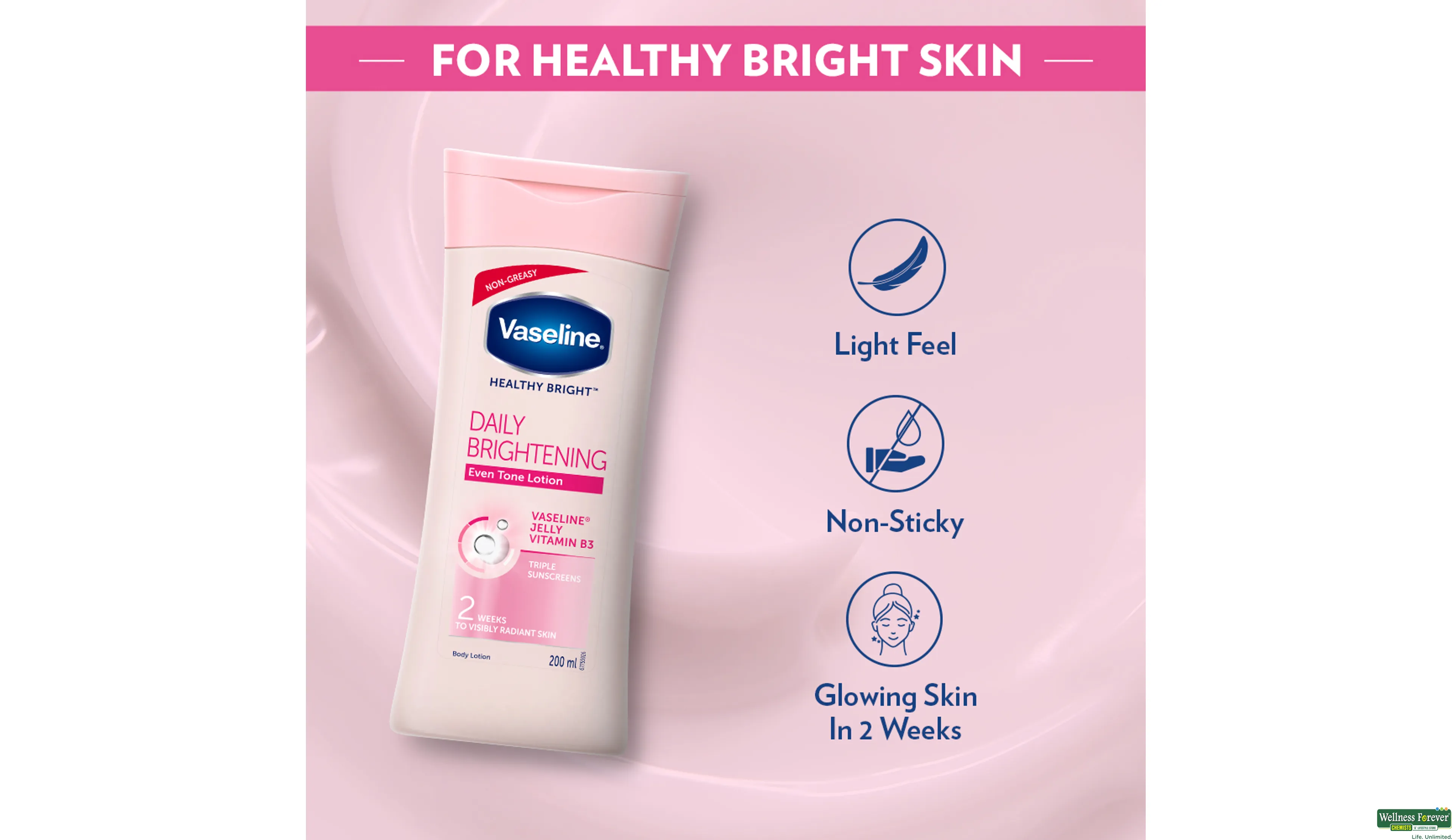 Buy Vaseline Healthy Bright Daily Brightening Body Lotion Online at Best  Price