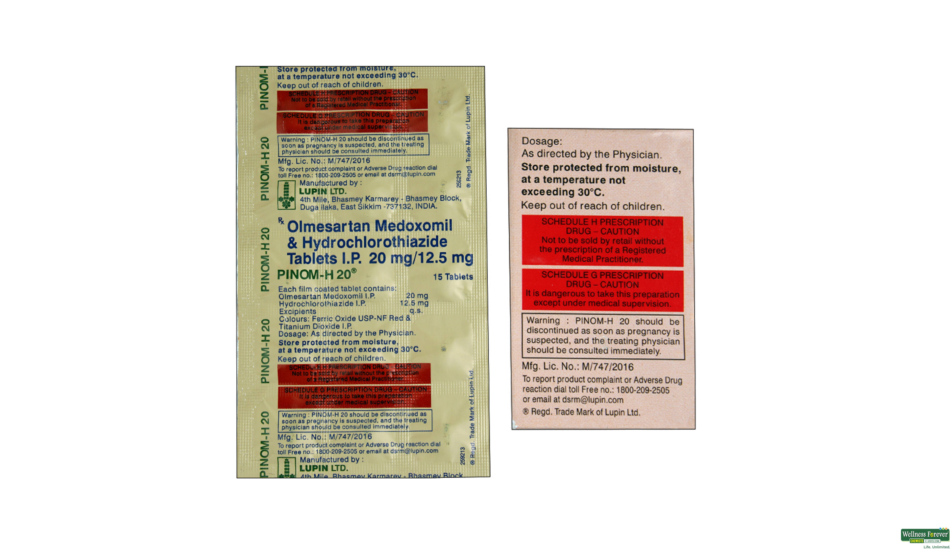 PINOM-H 20MG 15TAB- 2, 15TAB, 