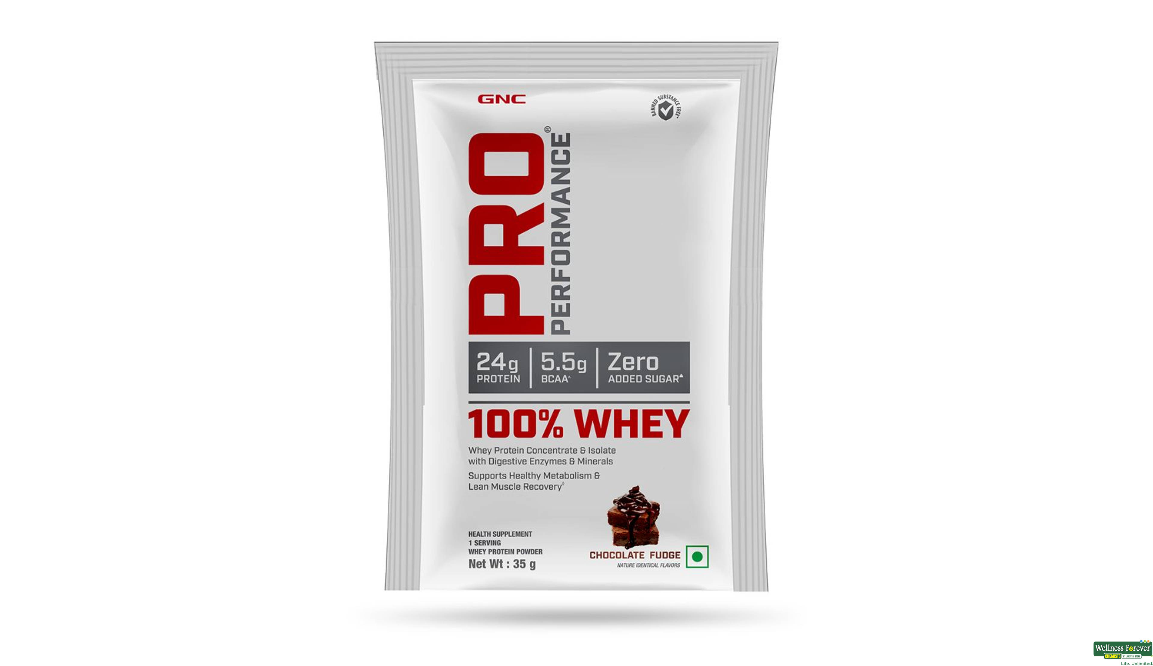 GNC PP 100% WHEY PROTEIN CHO FUDGE 35GM- 1, 35GM, 