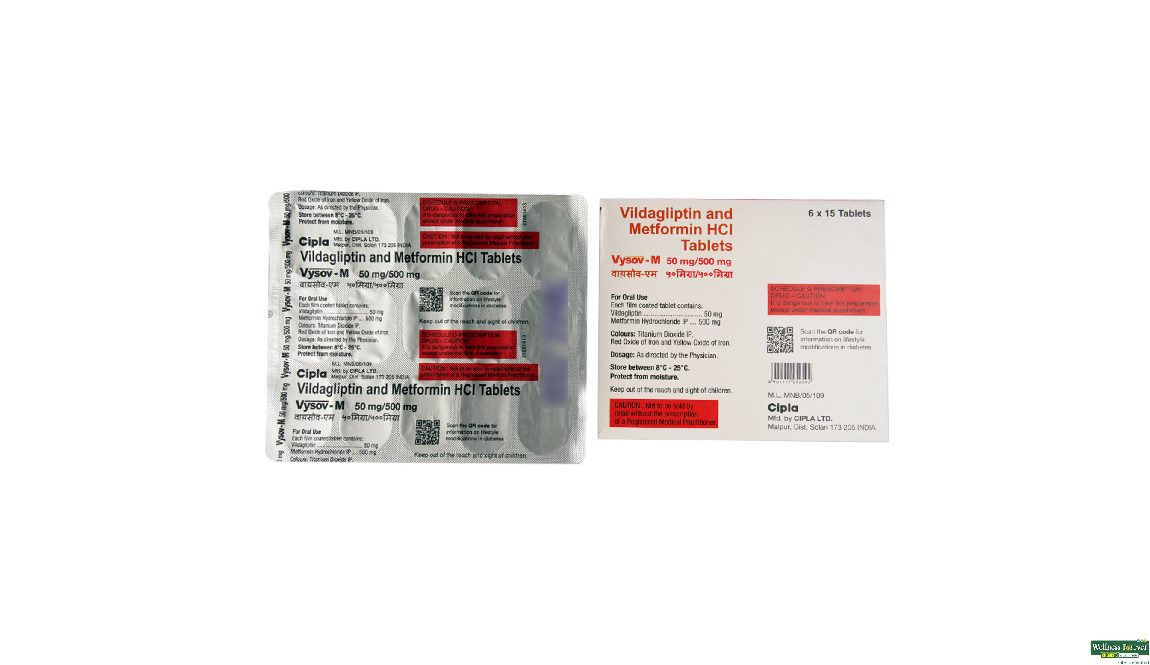 VYSOV-M 50/500MG 15TAB- 2, 15TAB, 