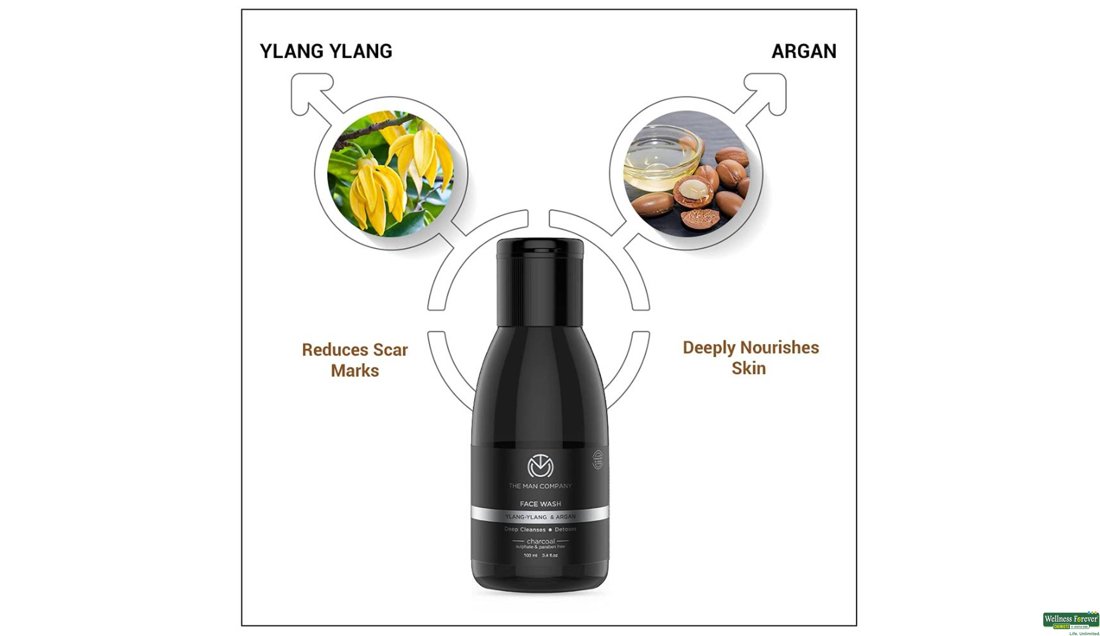 THE MAN F/WASH YLANG-YLANG/ARGAN CHAR 100ML- 3, 100ML, null