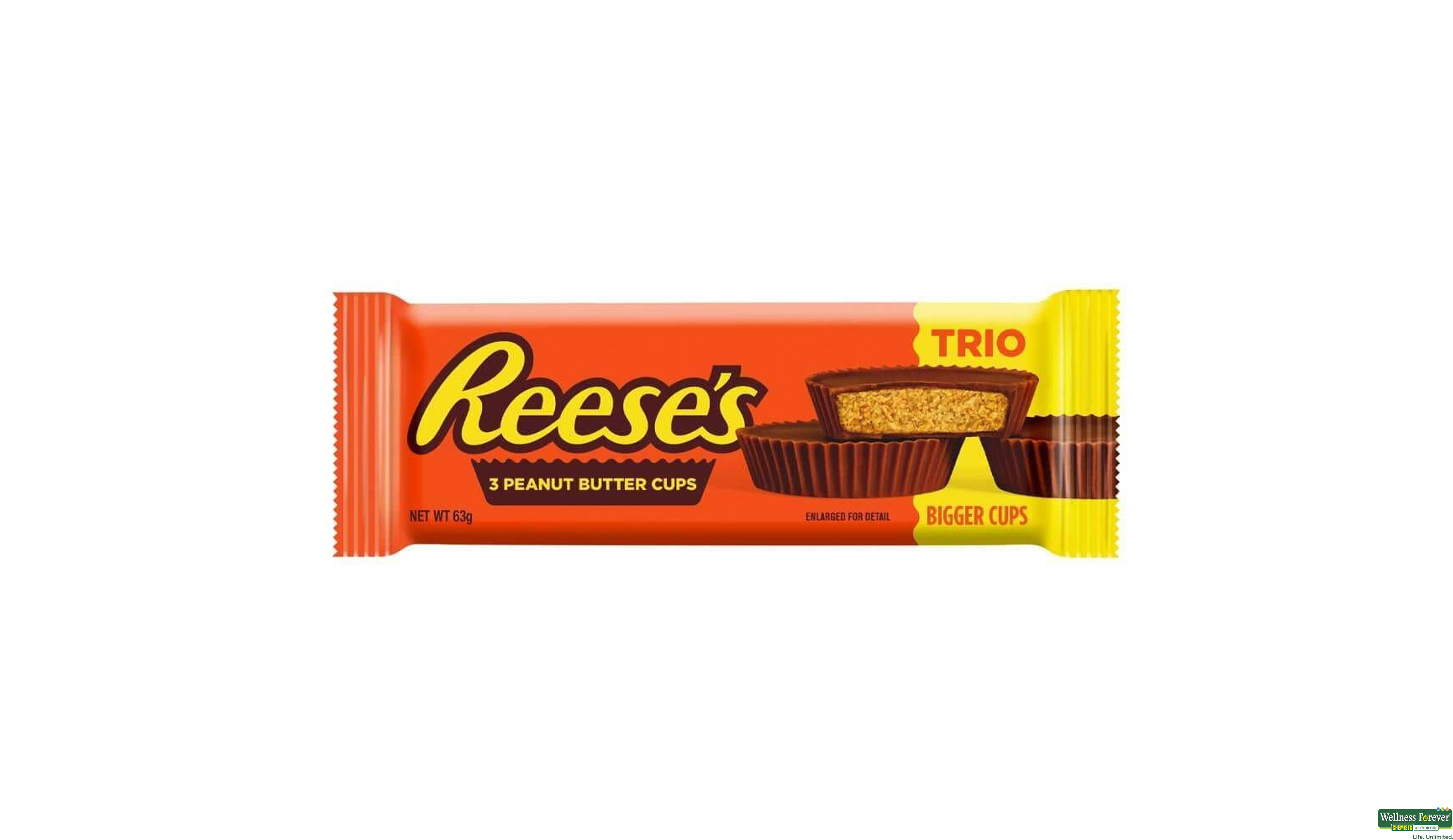 REESES 3 PEANUT BUTTER CUPS CHOCO 51GM- 1, 51GM, null