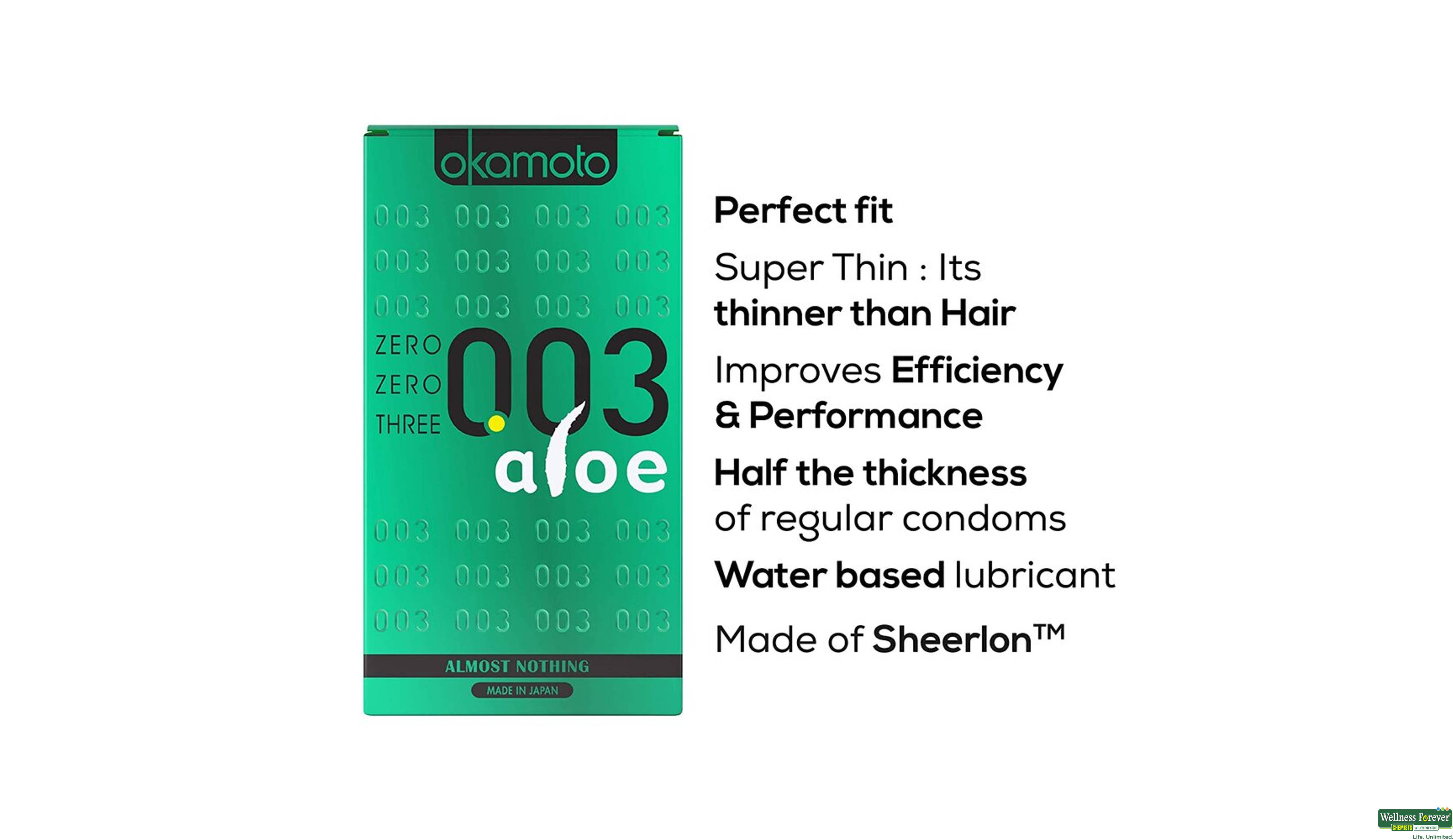 OKAMOTO CONDOM 003 ALOE 10PC- 5, 10PC, 