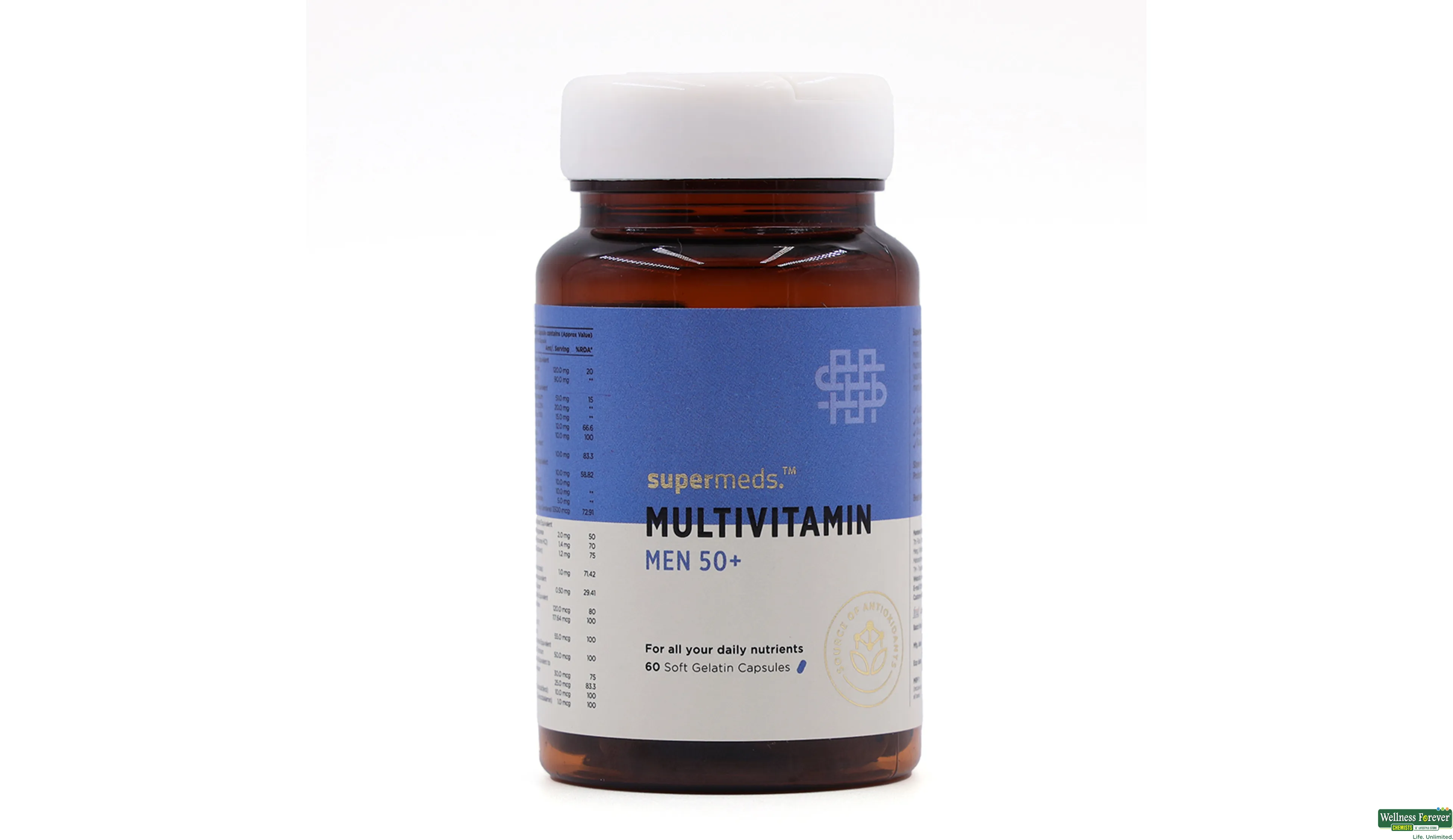 SUPERMEDS MULTIVITAMIN MEN 50+ 60CAP- 1, 60CAP, null