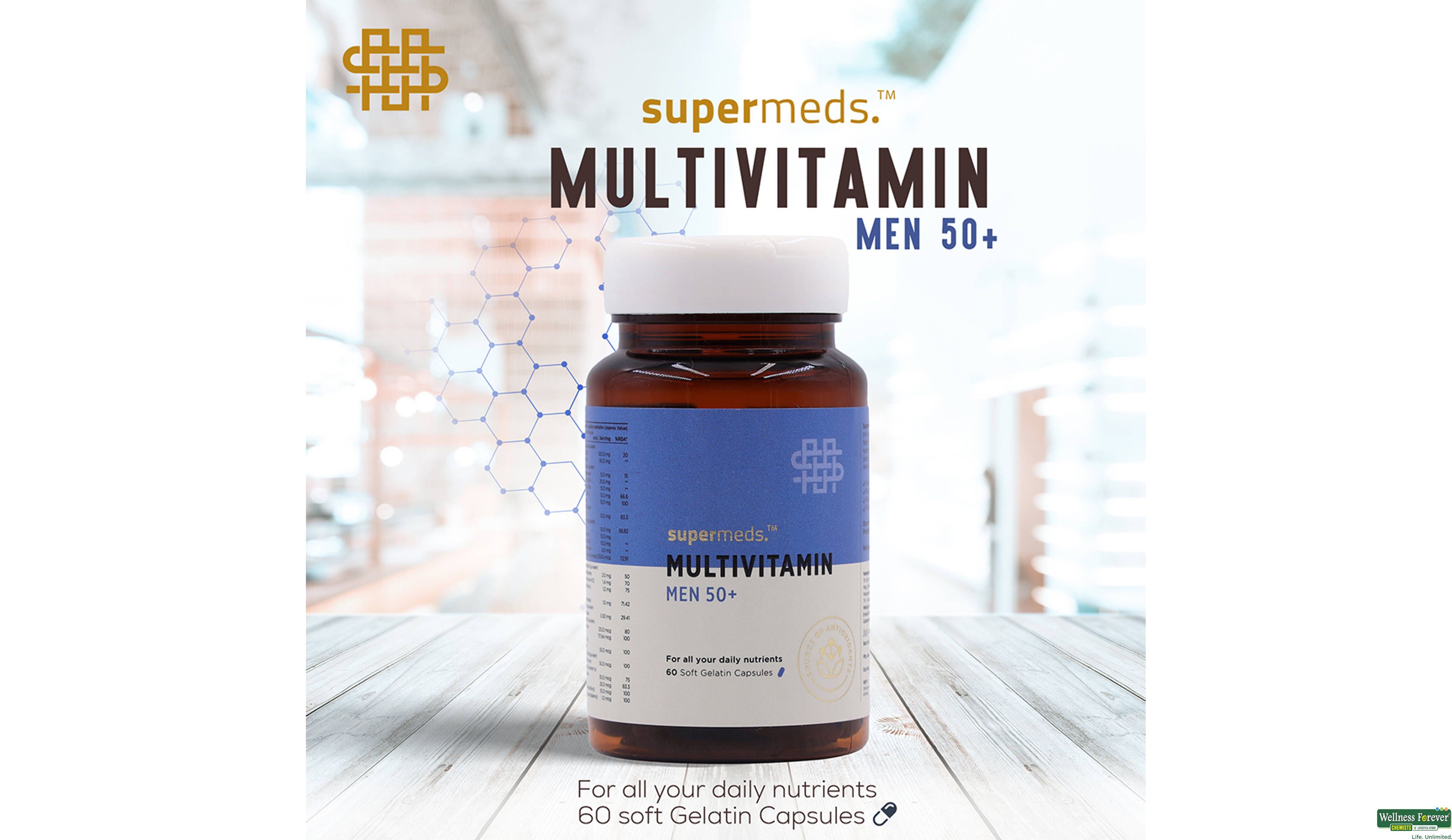 SUPERMEDS MULTIVITAMIN MEN 50+ 60CAP ##- 4, 60CAP, null