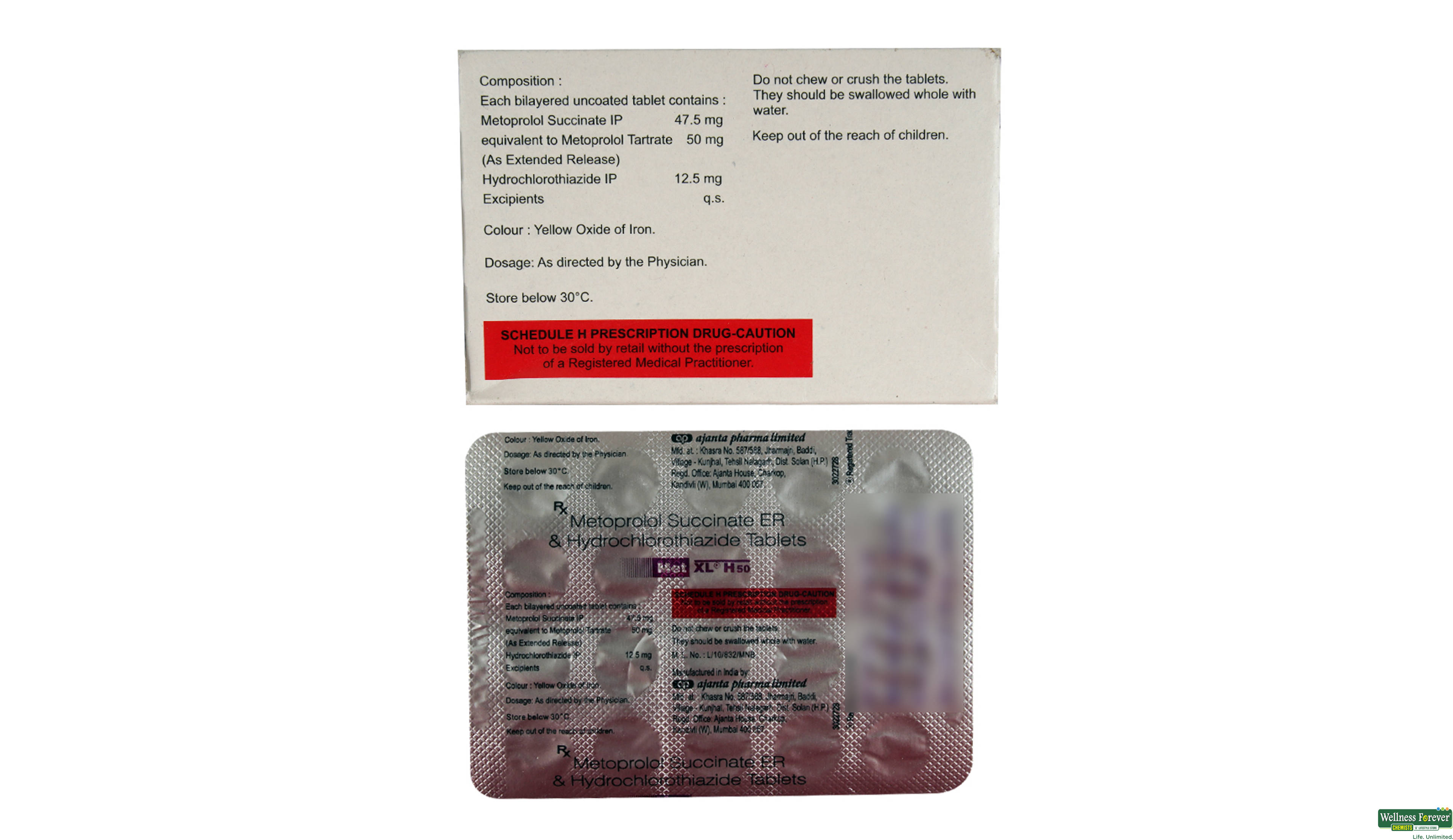 MET-XL-H 50MG 20TAB- 2, 20TAB, 
