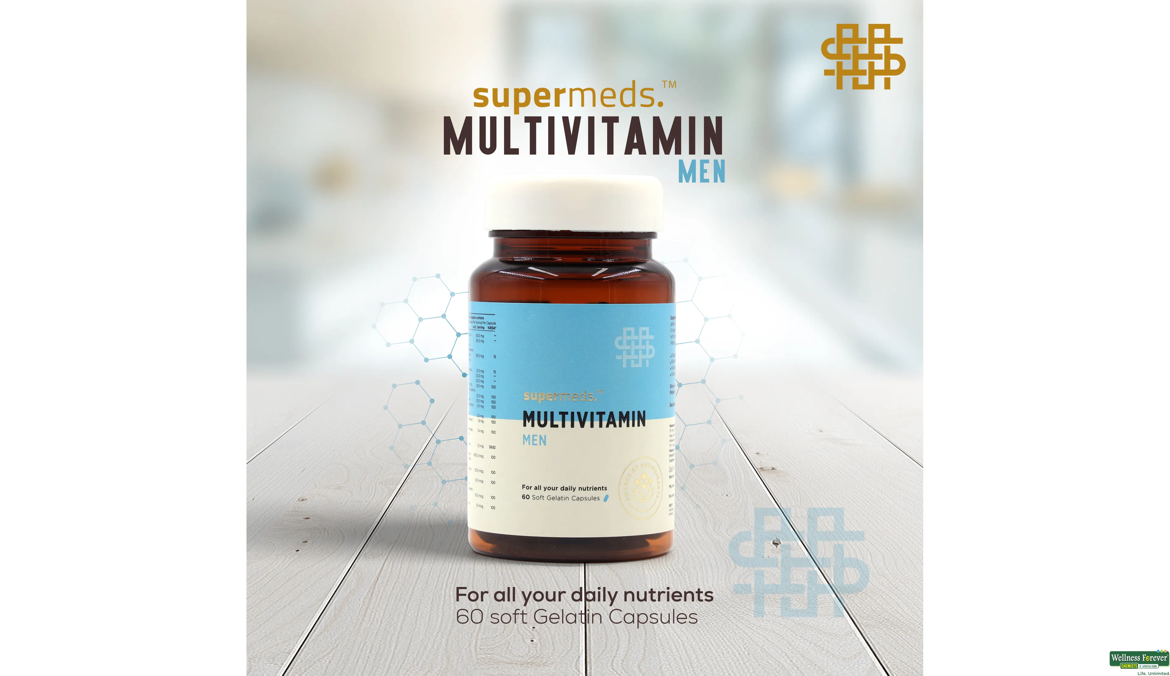 SUPERMEDS MULTIVITAMIN MEN 60CAP- 4, 60CAP, null