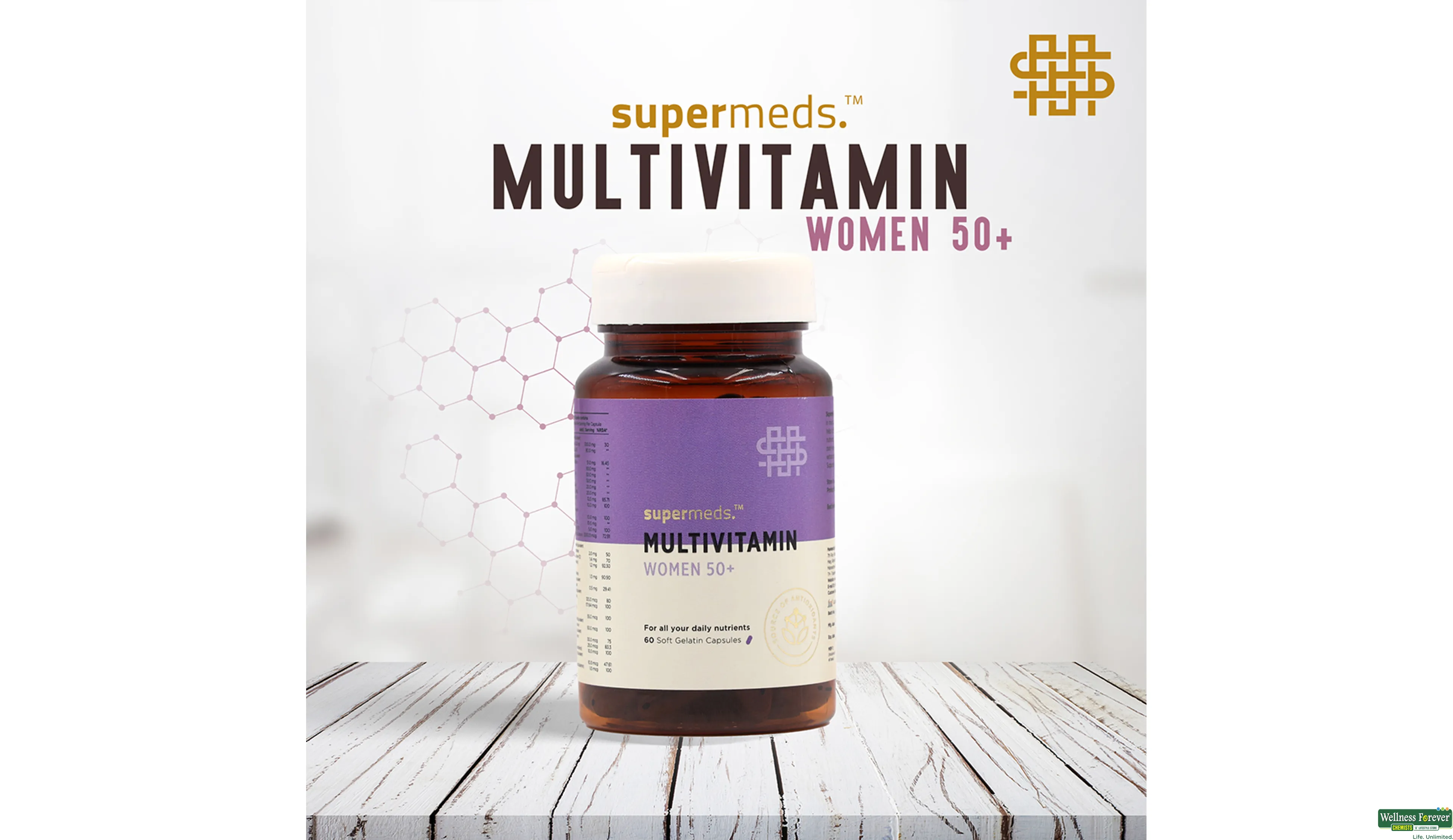 SUPERMEDS MULTIVITAMIN WOMEN 50+ 60CAP- 4, 60CAP, null