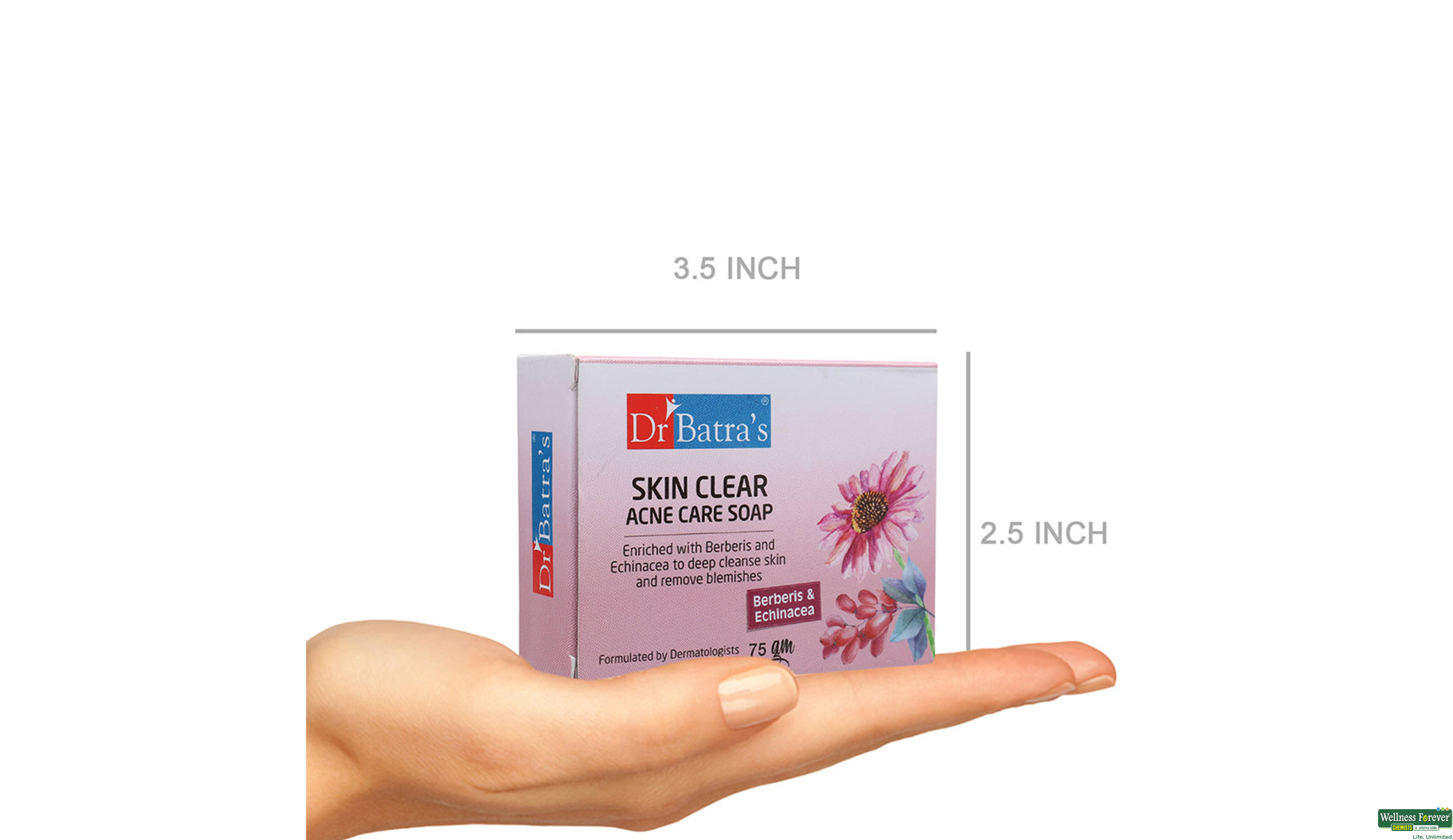 DR BATRA SOAP SKIN CLEAR ACNE CARE 75GM- 2, 75GM, 