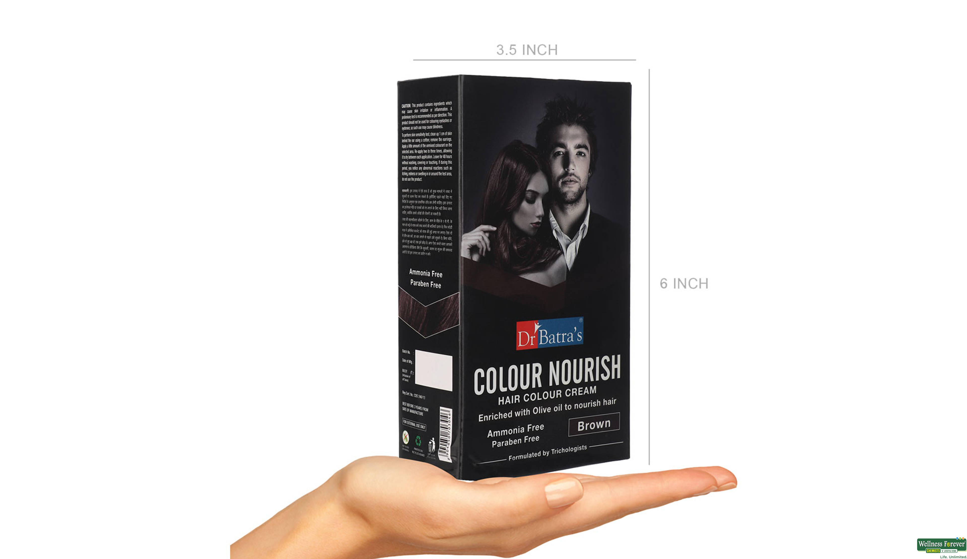 DR BATRA HR/CRM COLOUR NOURISH BROWN 60GM- 5, 60GM, 