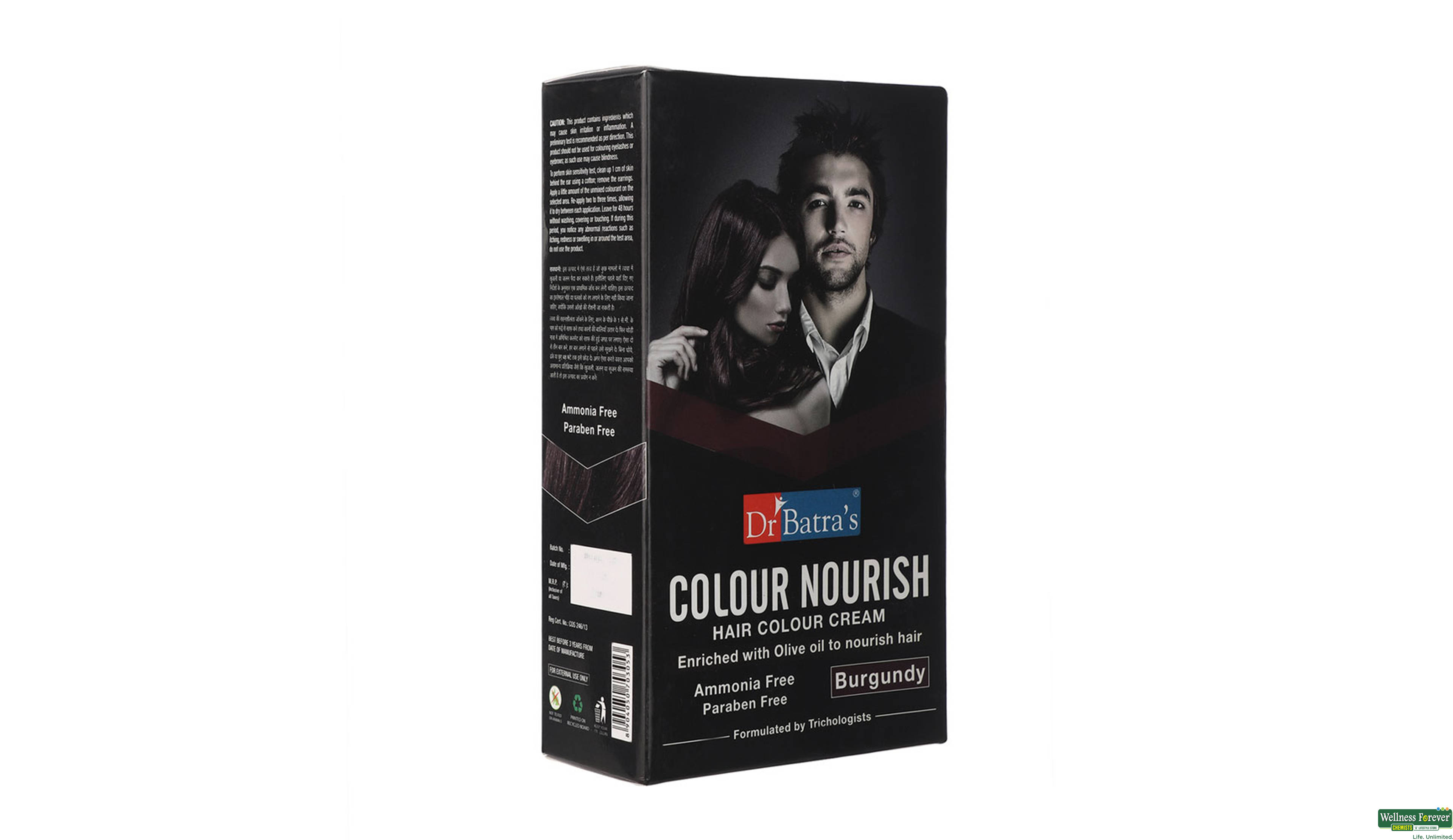 DR BATRA HR/CRM COLOUR NOURISH BURGUNDY 60GM- 1, 60GM, 