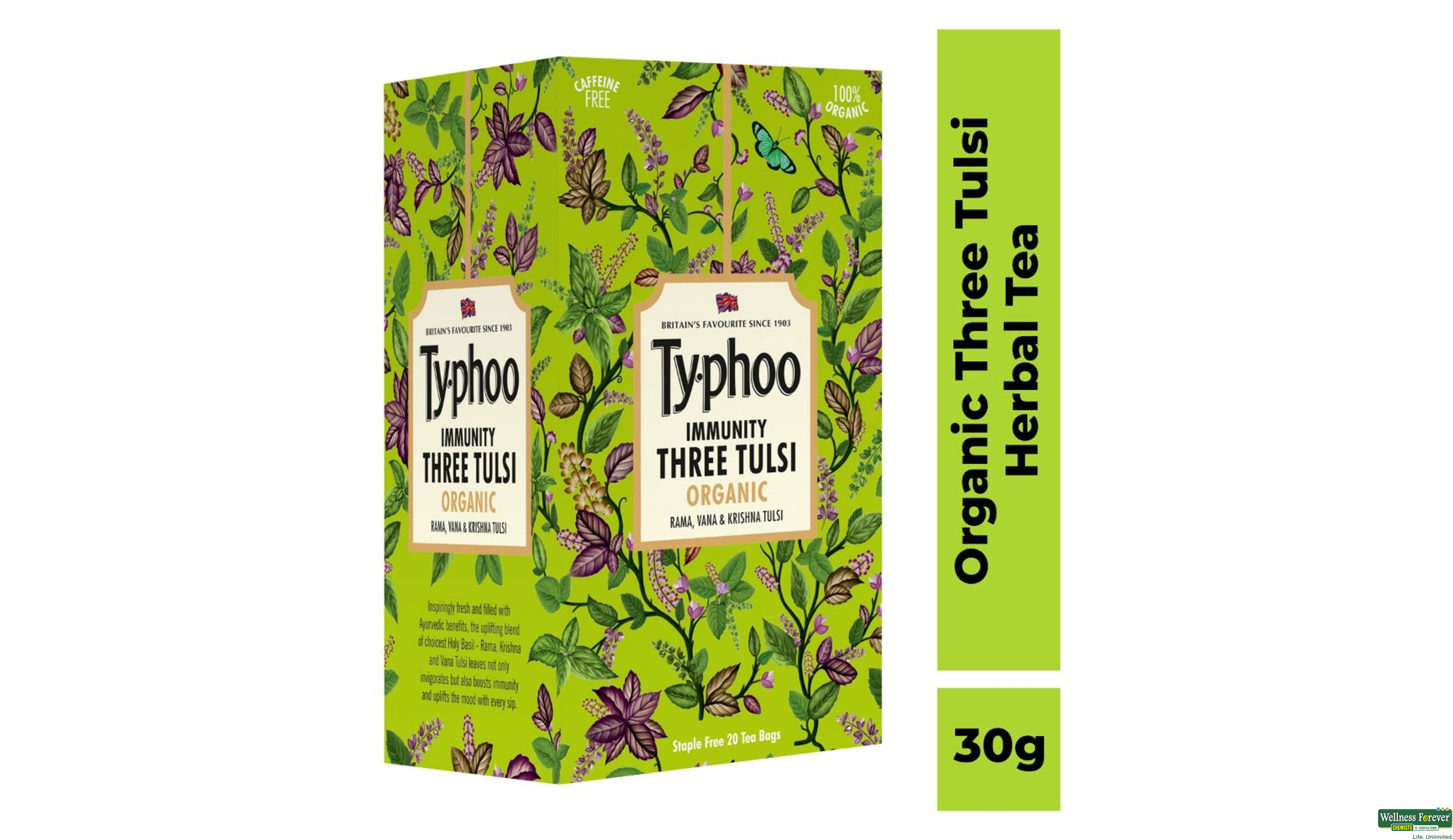 TY-PHOO TEA ORGANIC THREE TULSI 20BAGS- 1, 20BAGS, null