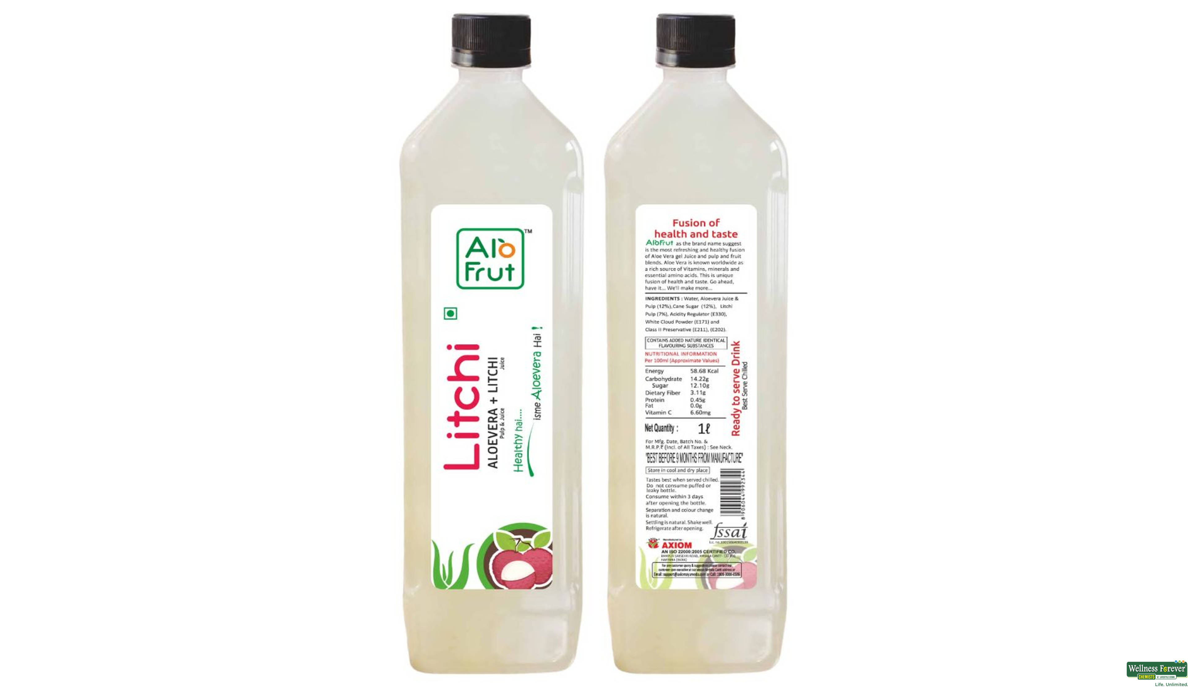 Buy Alo Frut Litchi Aloe Vera Juice 1 ltr Online at Best Prices Wellness Forever