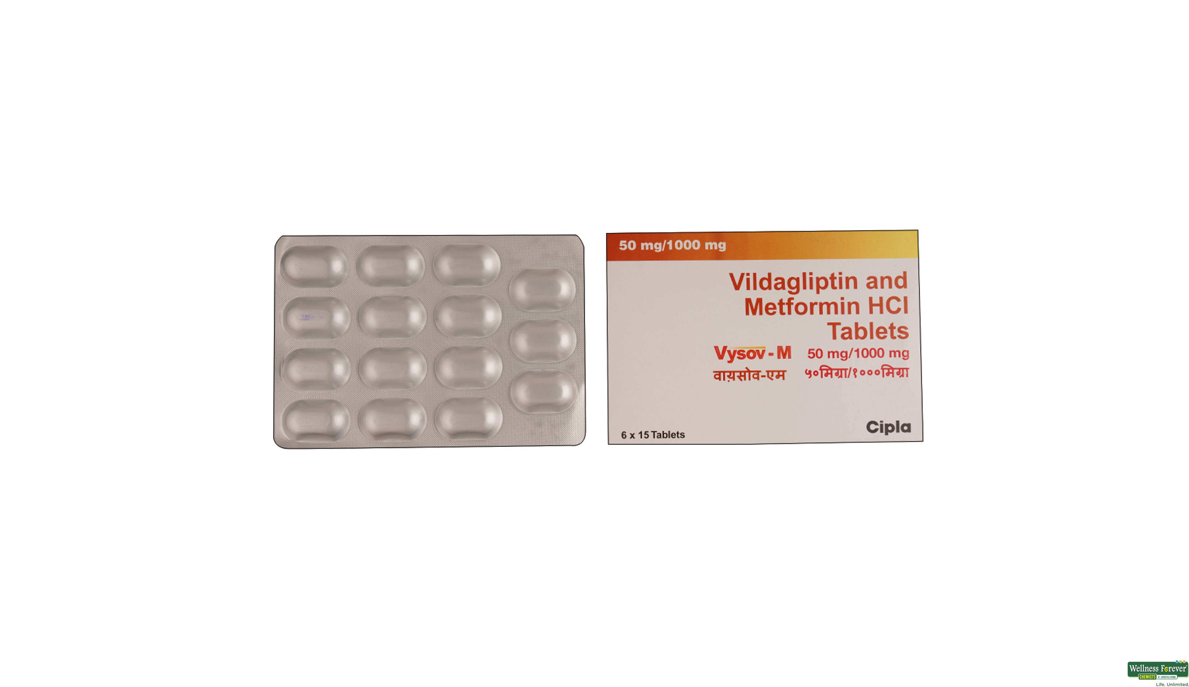 VYSOV-M 50MG/1000MG 15TAB- 1, 15TAB, 