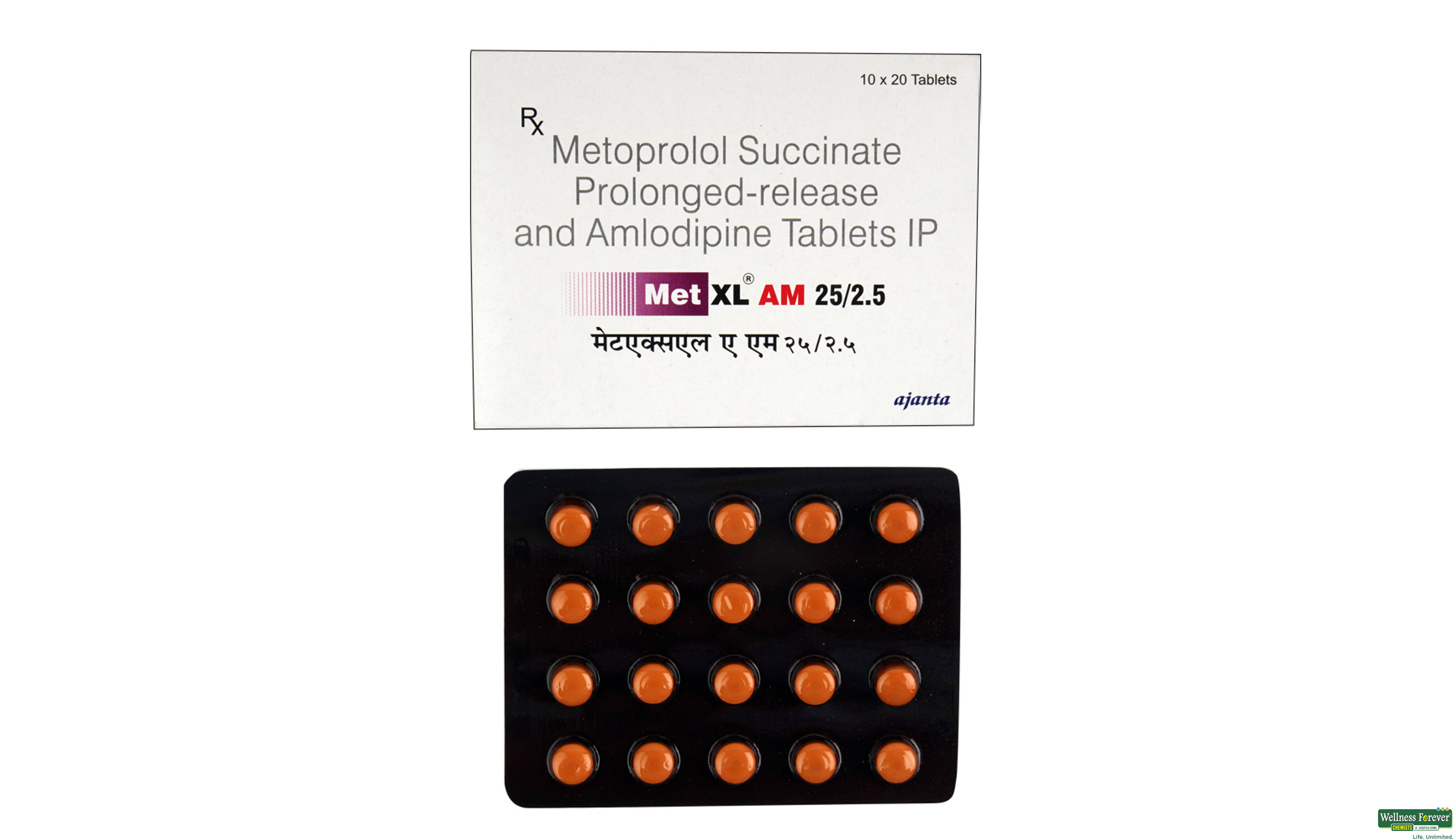 MET-XL-AM 25/2.5MG 20TAB- 1, 20TAB, 