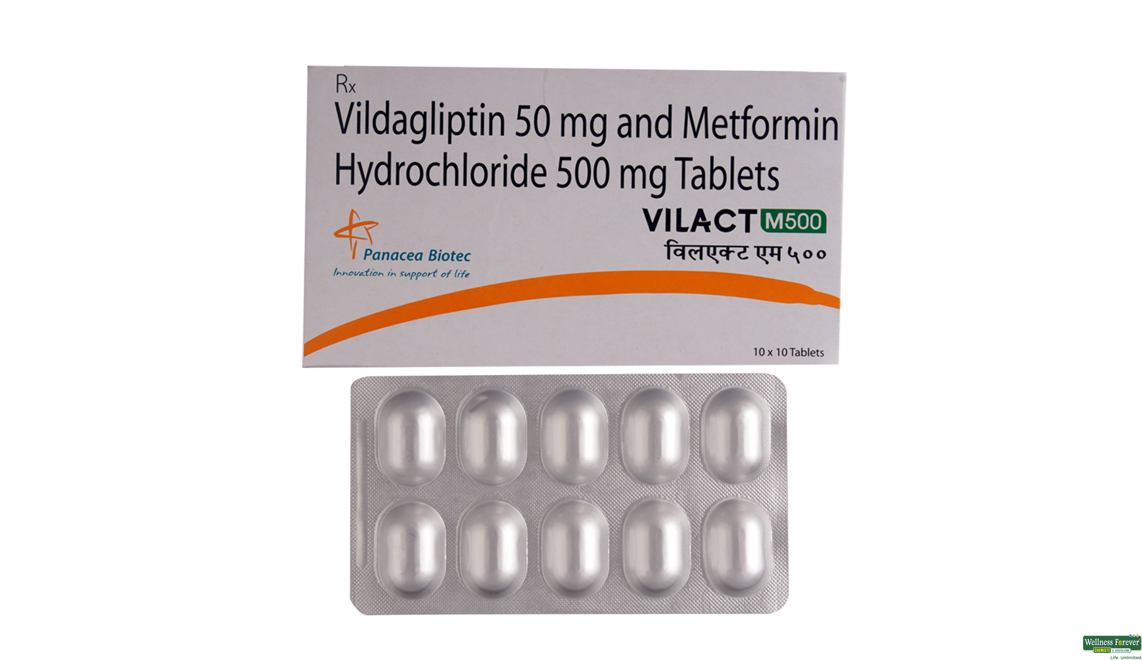 VILACT-M 500MG 10TAB- 1, 10TAB, 