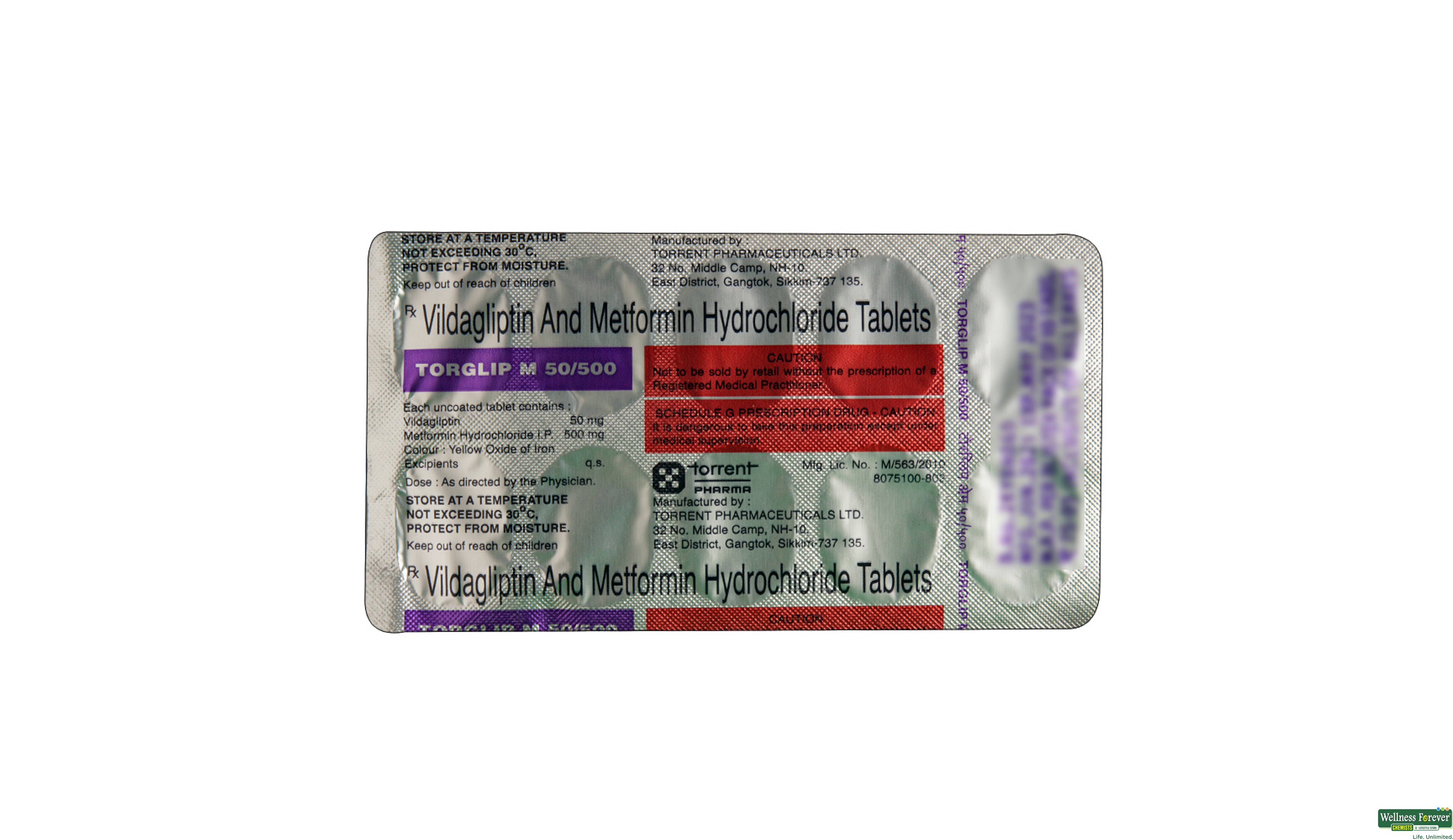 TORGLIP-M 50MG/500MG 10TAB- 2, 10TAB, 