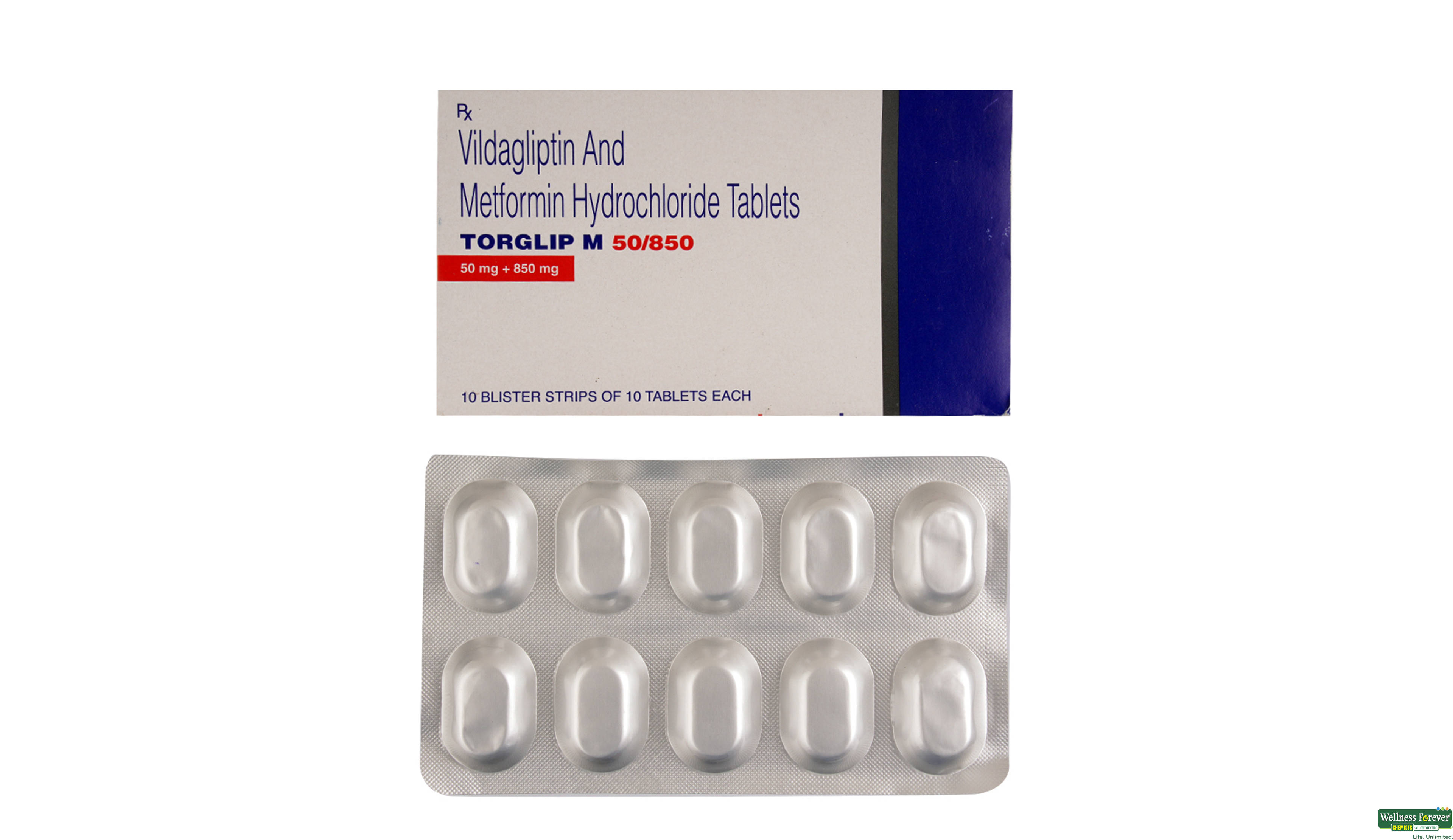 TORGLIP-M 50MG/850MG 10TAB- 1, 10TAB, 