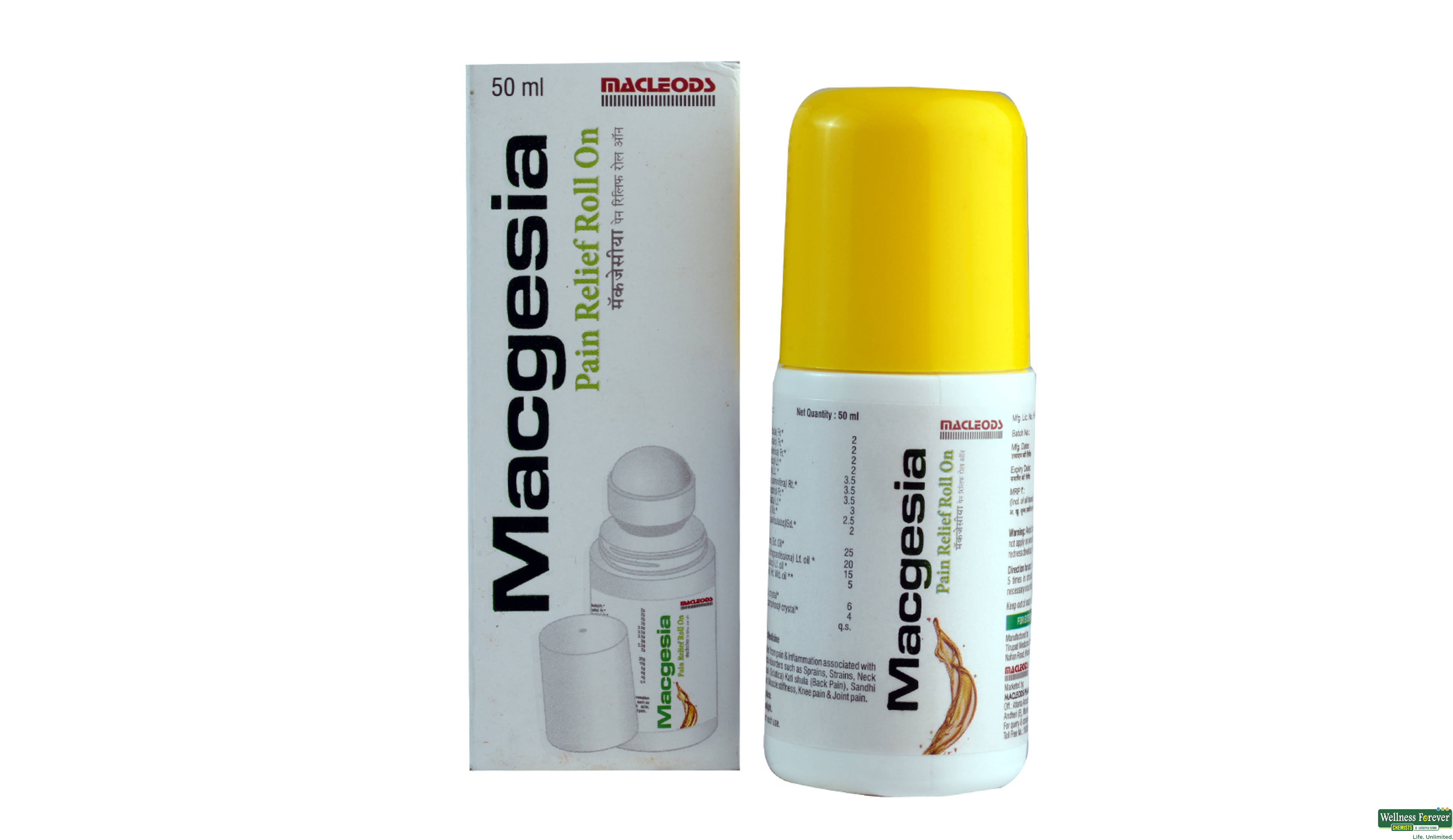 MACGESIA PAIN RELIEF ROLL ON 50ML- 1, 50ML, 