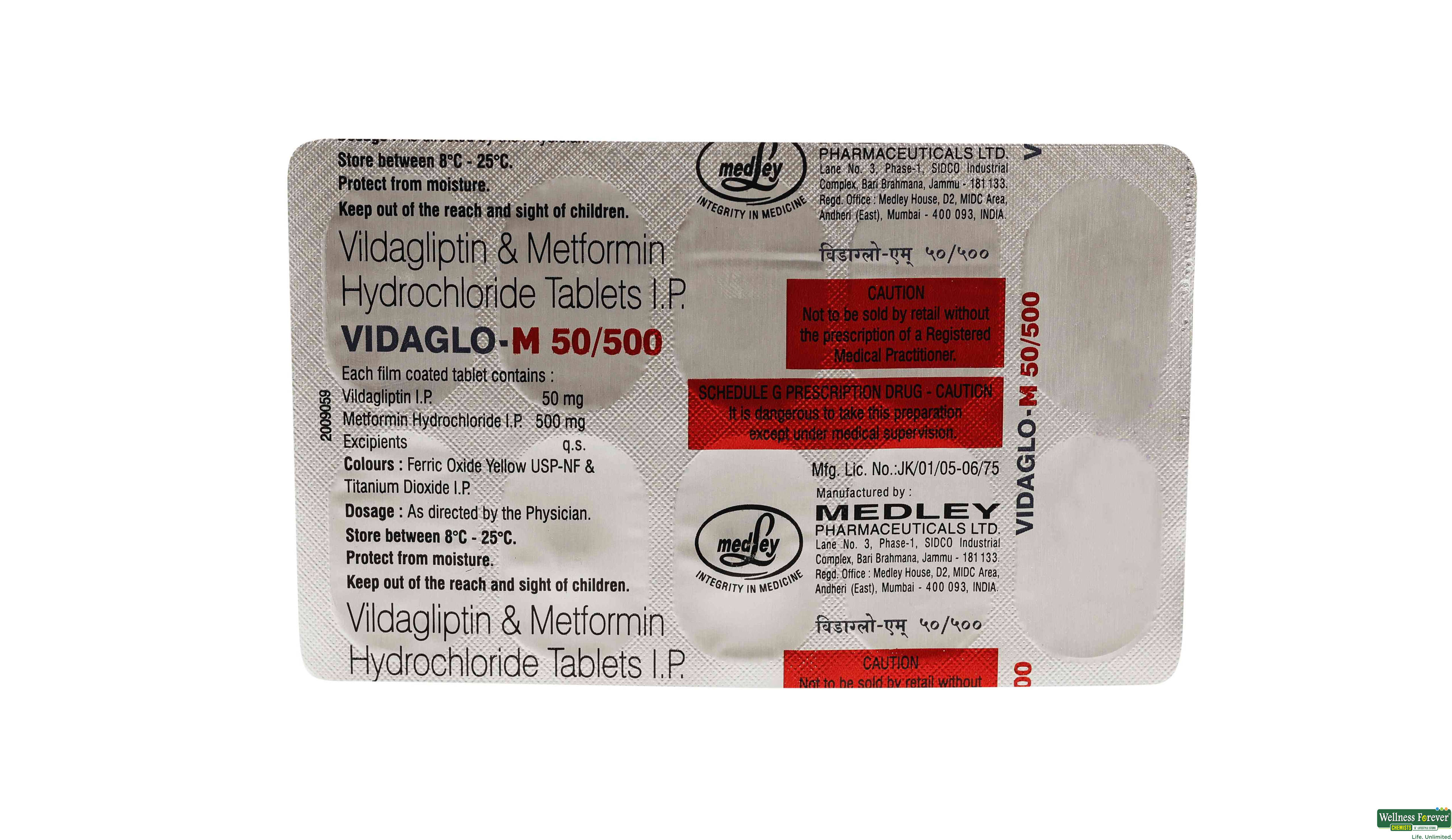 VIDAGLO-M 50/500MG 10TAB- 1, 10TAB, 