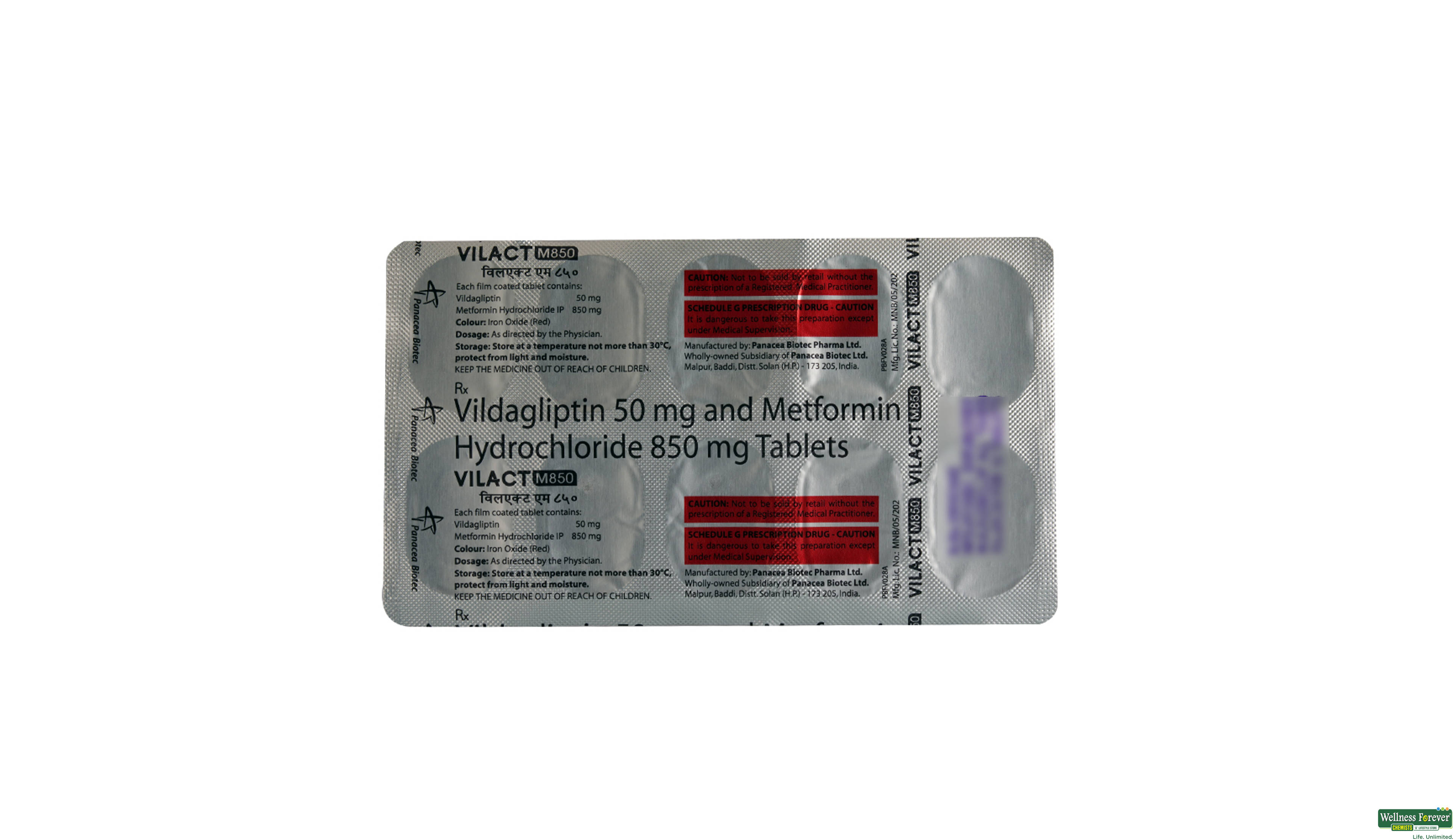VILACT-M 850MG 10TAB- 1, 10TAB, 
