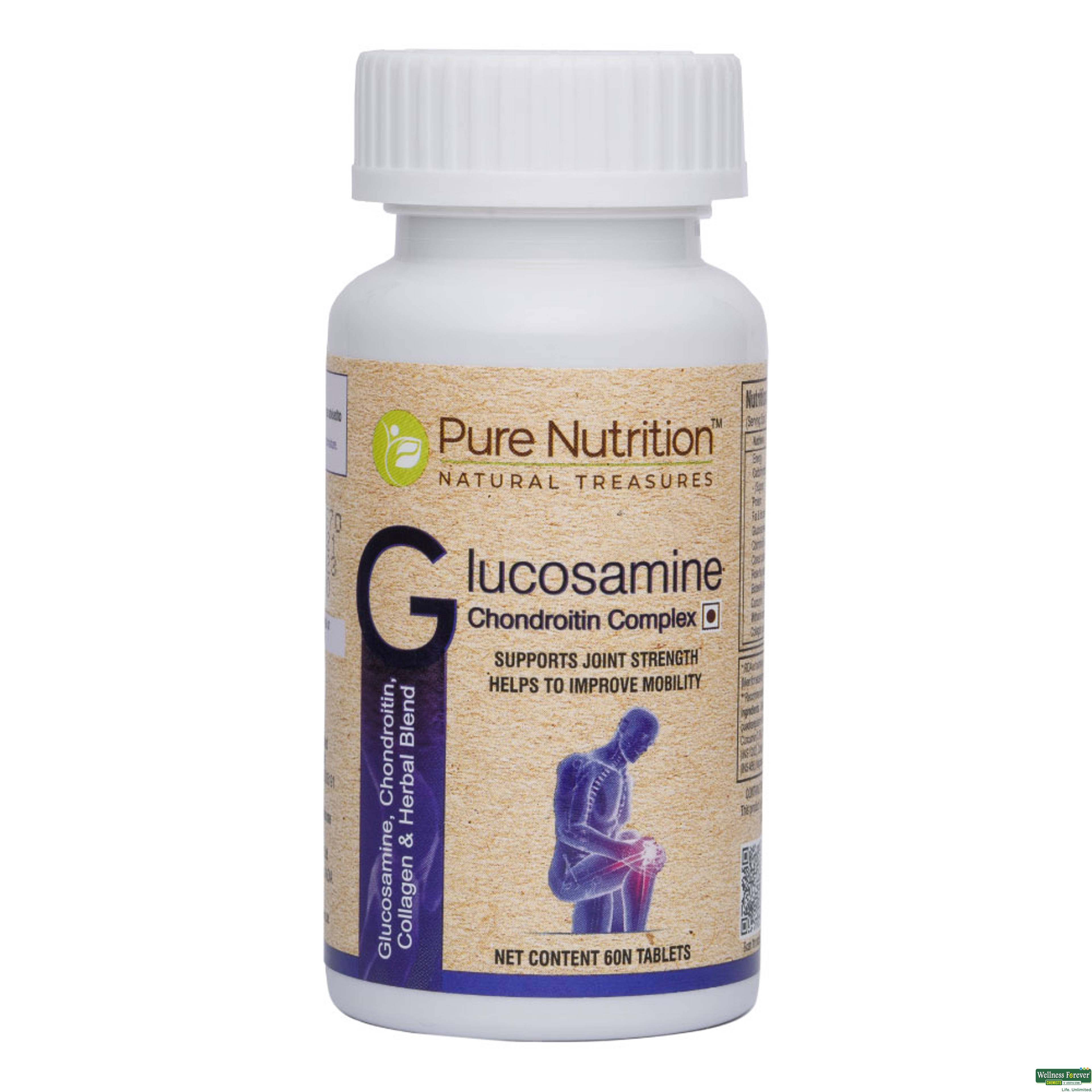 PURE NUTRITION GLUCOSAMINE CHOND 60TAB-image