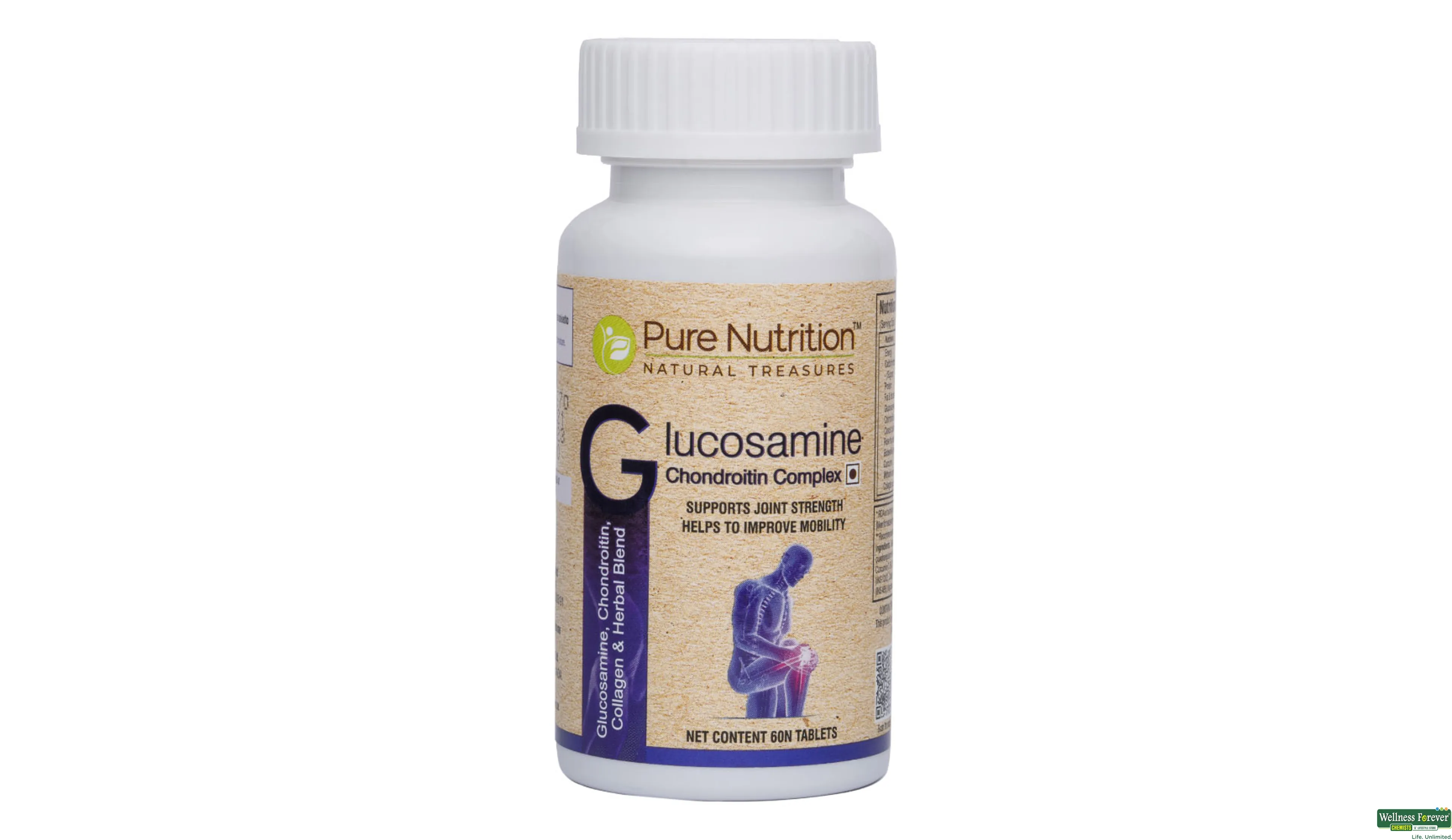 PURE NUTRITION GLUCOSAMINE CHOND 60TAB- 1, 60TAB, null