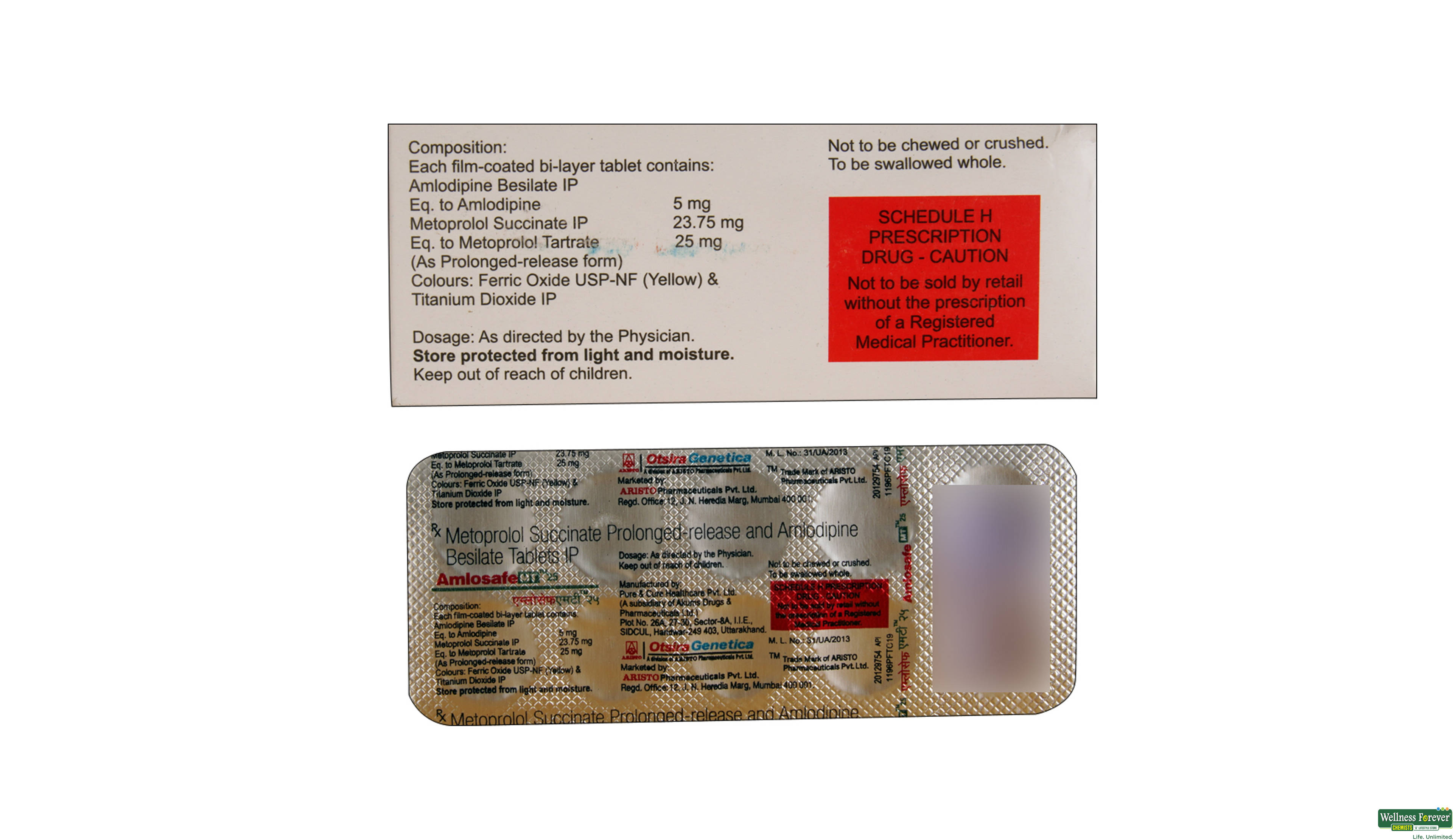 AMLOSAFE-MT 25MG 10TAB- 2, 10TAB, 