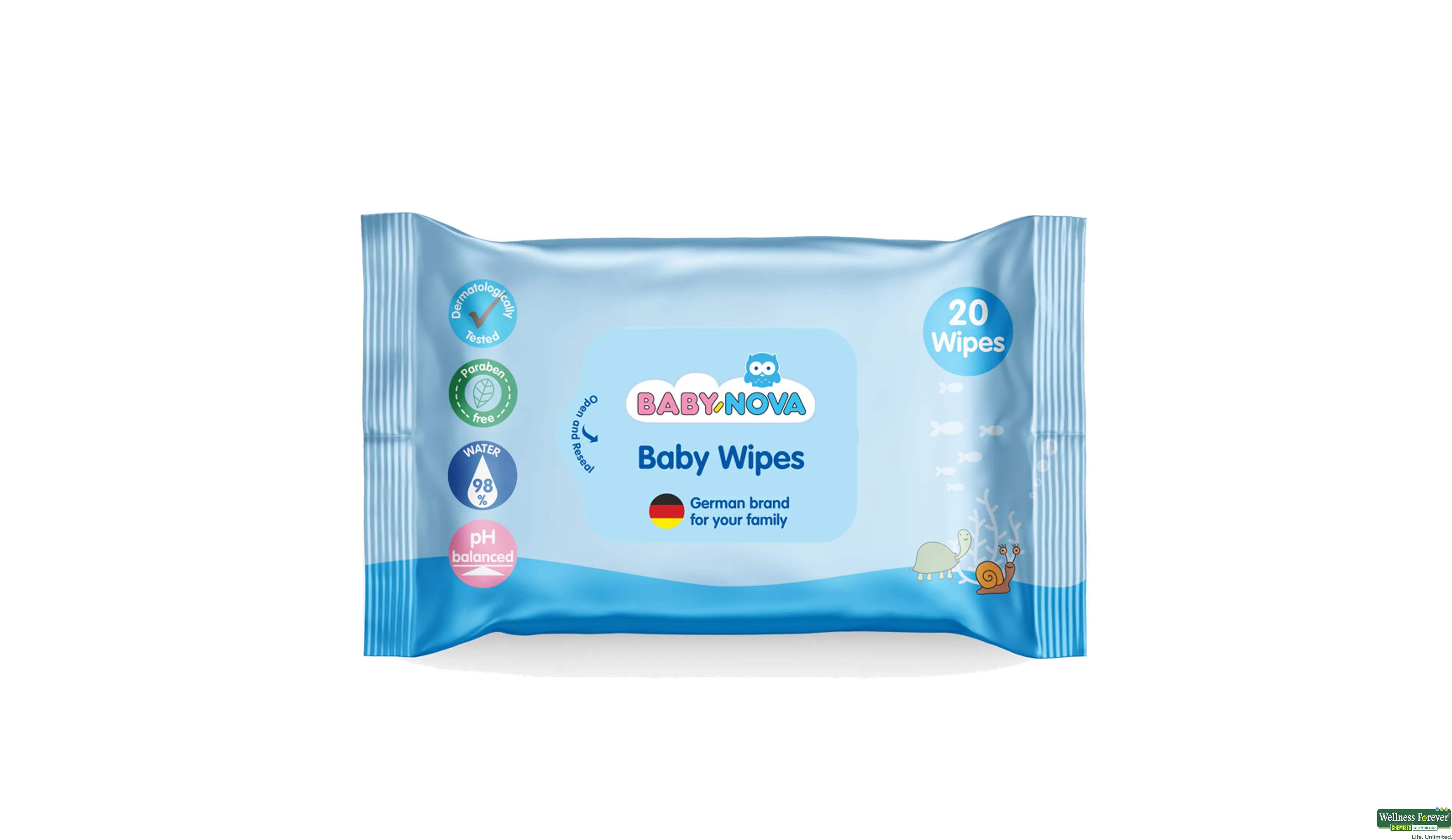 Buy Baby Nova 98 Pure Water Gentle Baby Wipes 20 pcs Online at