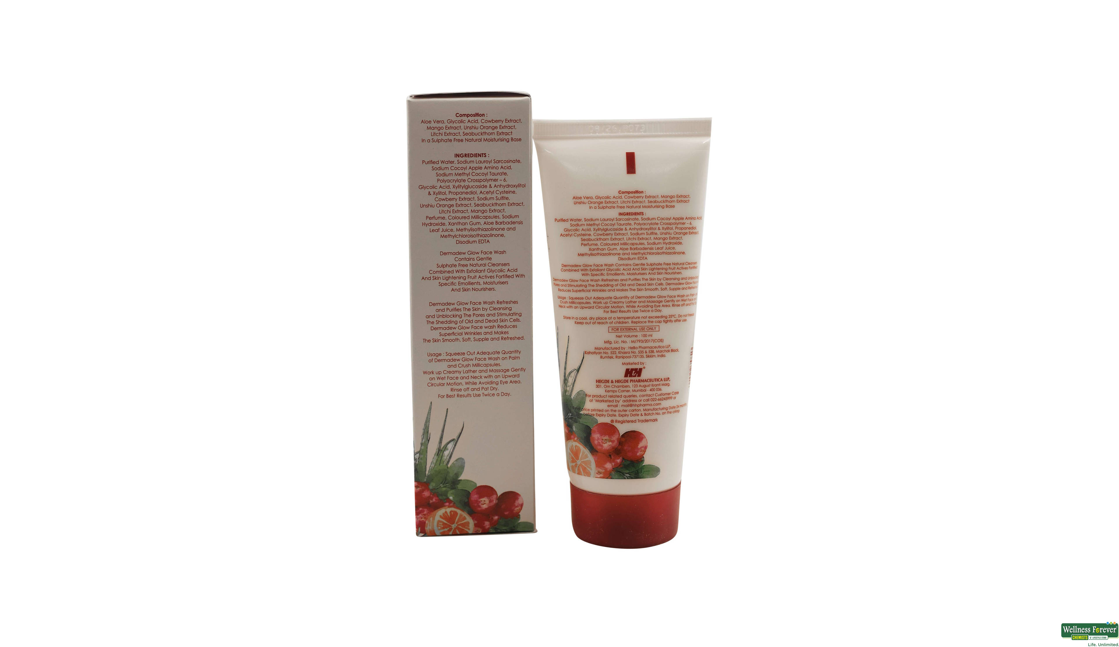 DERMADEW GLOW F/WASH 100ML- 2, 100ML, 